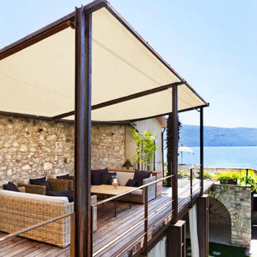 8ft Fabric Roll Sun Shade Cloth UV Awning Yard Patio Privacy Fence Screen Beige