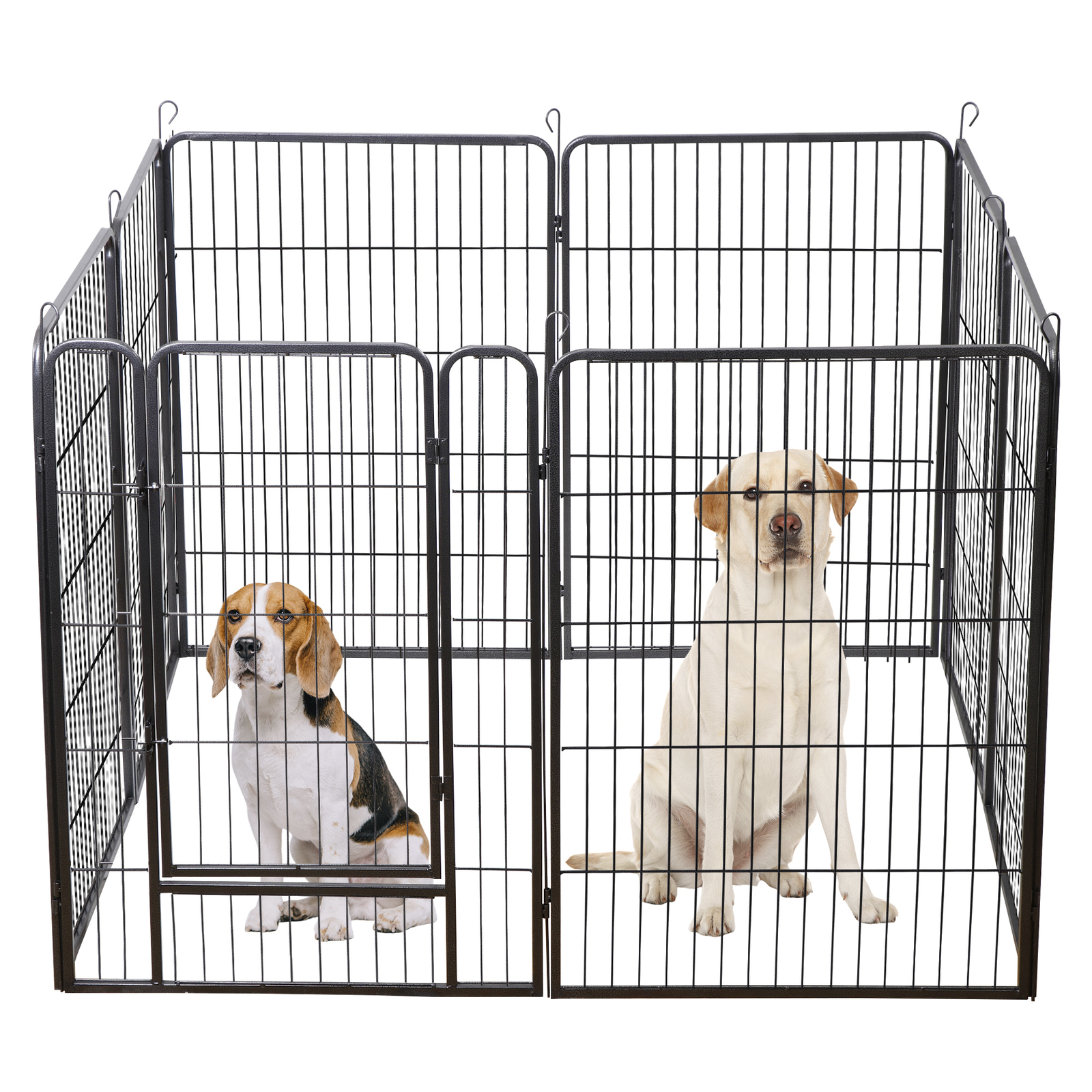 Dog Playpen 40" Height 8 Panels Metal Dog Fence Portable Dog Pen for Yard Black