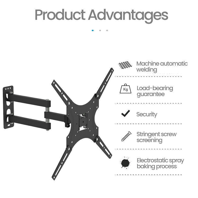 Full Motion TV Wall Mount Bracket Swivel Tilt 14 18 26 32 40 42 55 Inch LED LCD