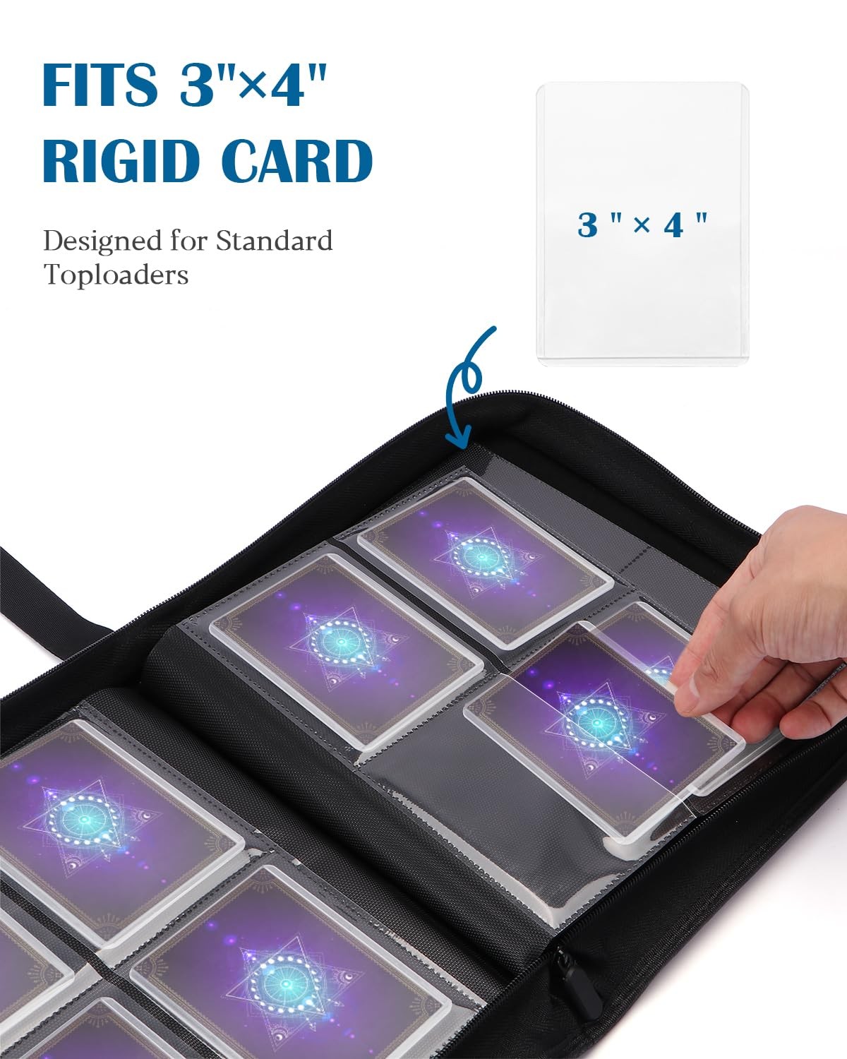 Top Loader Binder 4 Pocket for 144 Toploaders, Side Loading Toploader...