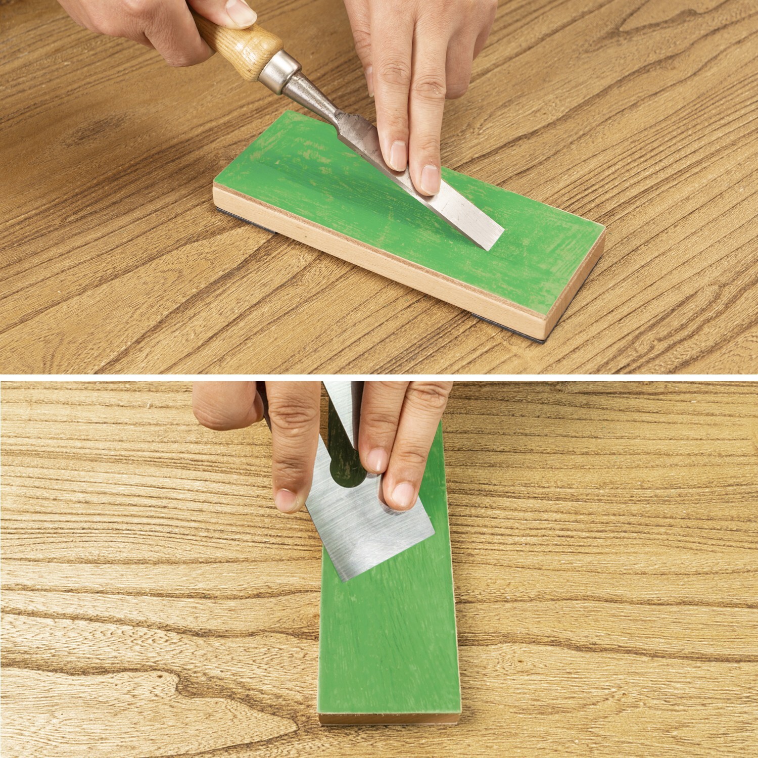 SHARPAL 8"x3" Honing Leather Strop with 2 Oz. Polishing Compound & Angle Guide