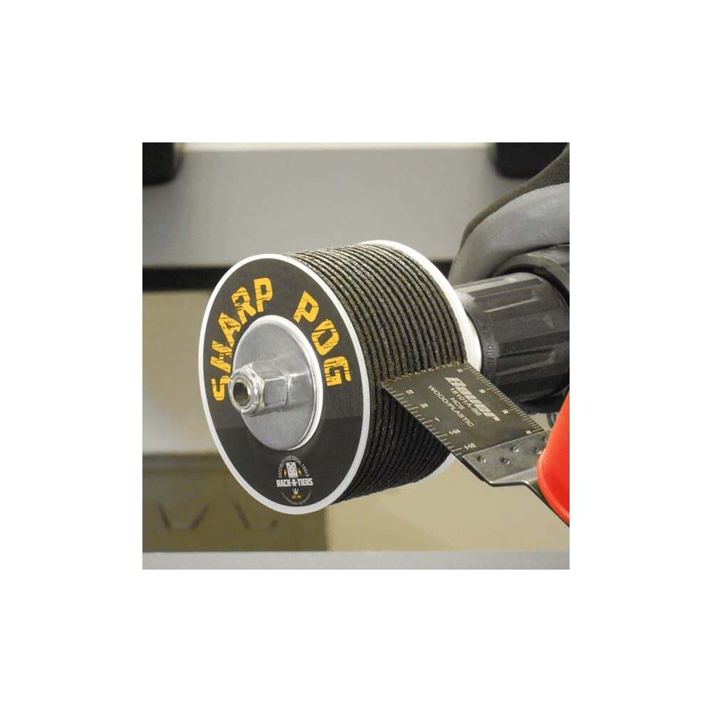 Rack-A-Tiers Sharp Pog Drill Operated Multi-Tool Oscillating Blade Sharpener