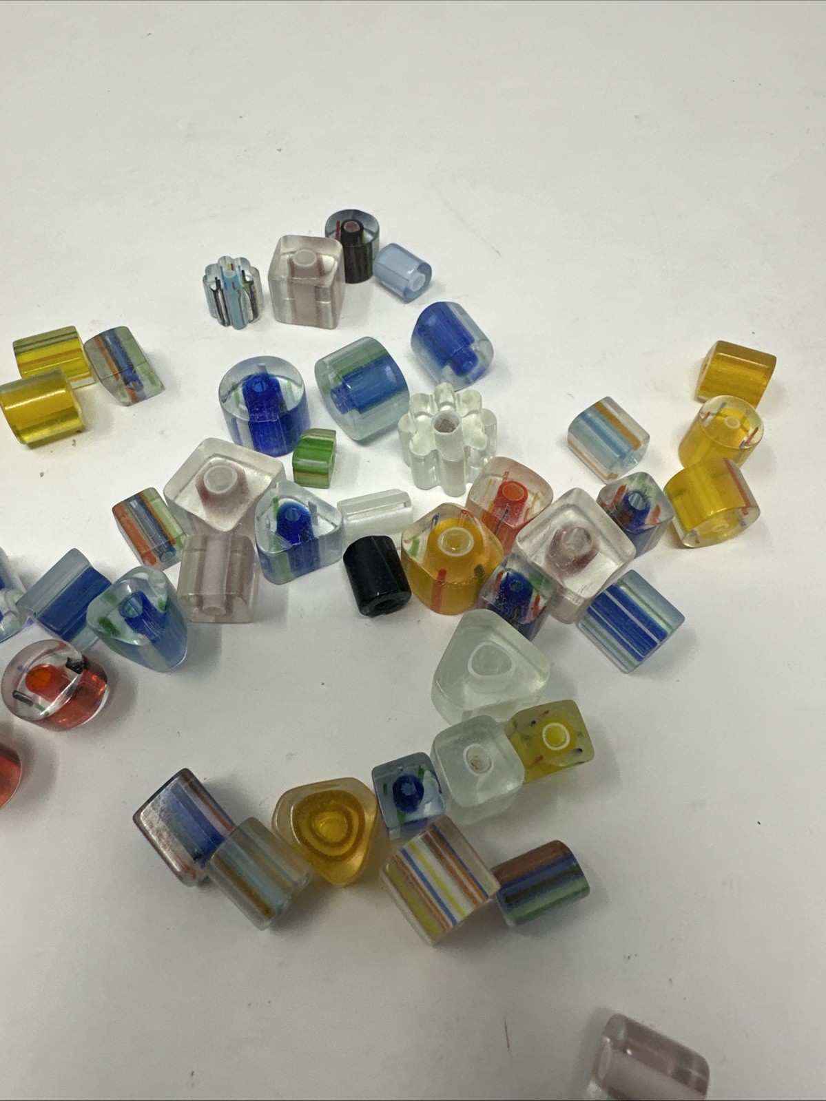 100 grams glass beads - transparent colors and shapes