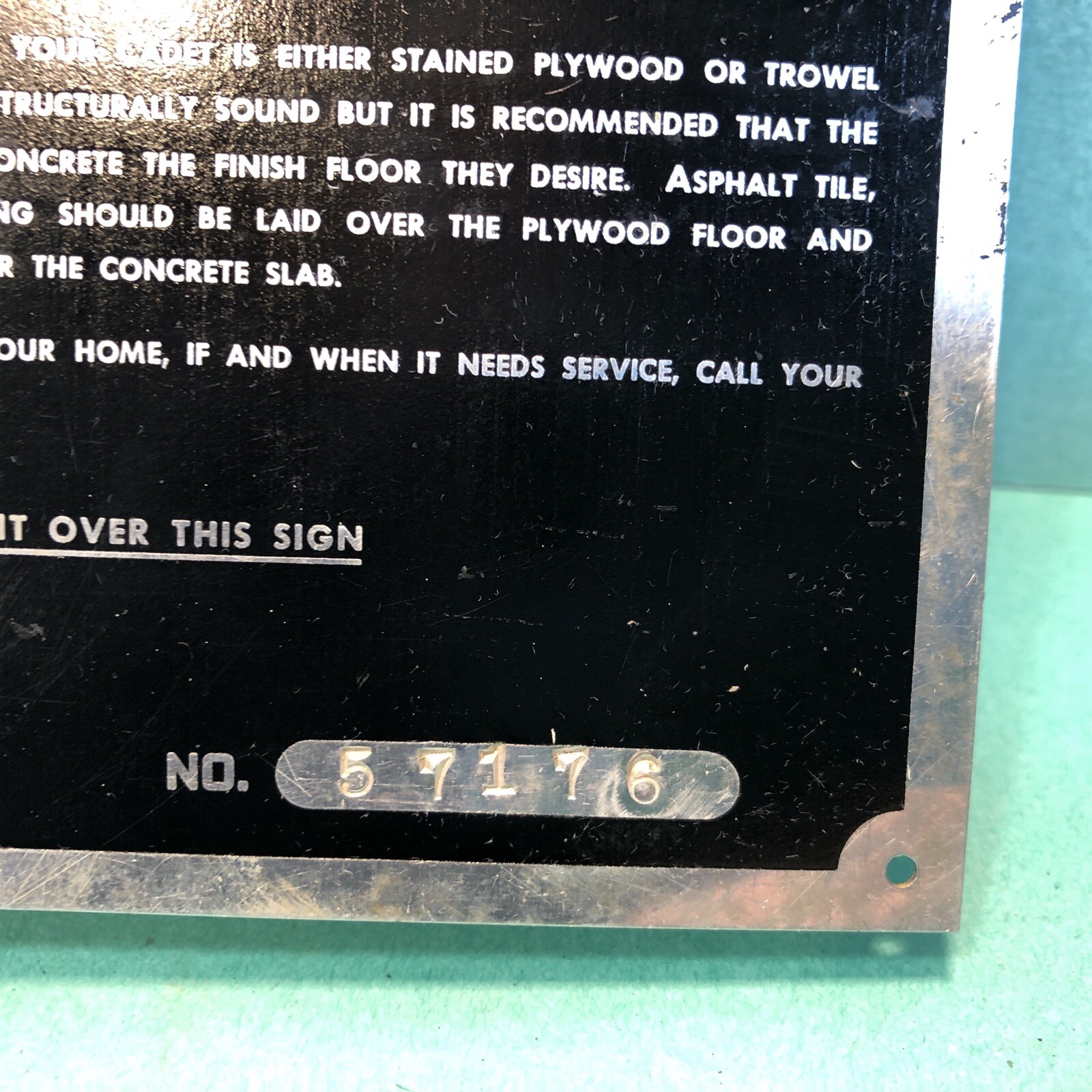 National Homes SIGN Cadet Pre Fab Kit House Mid Century vtg -interior finish