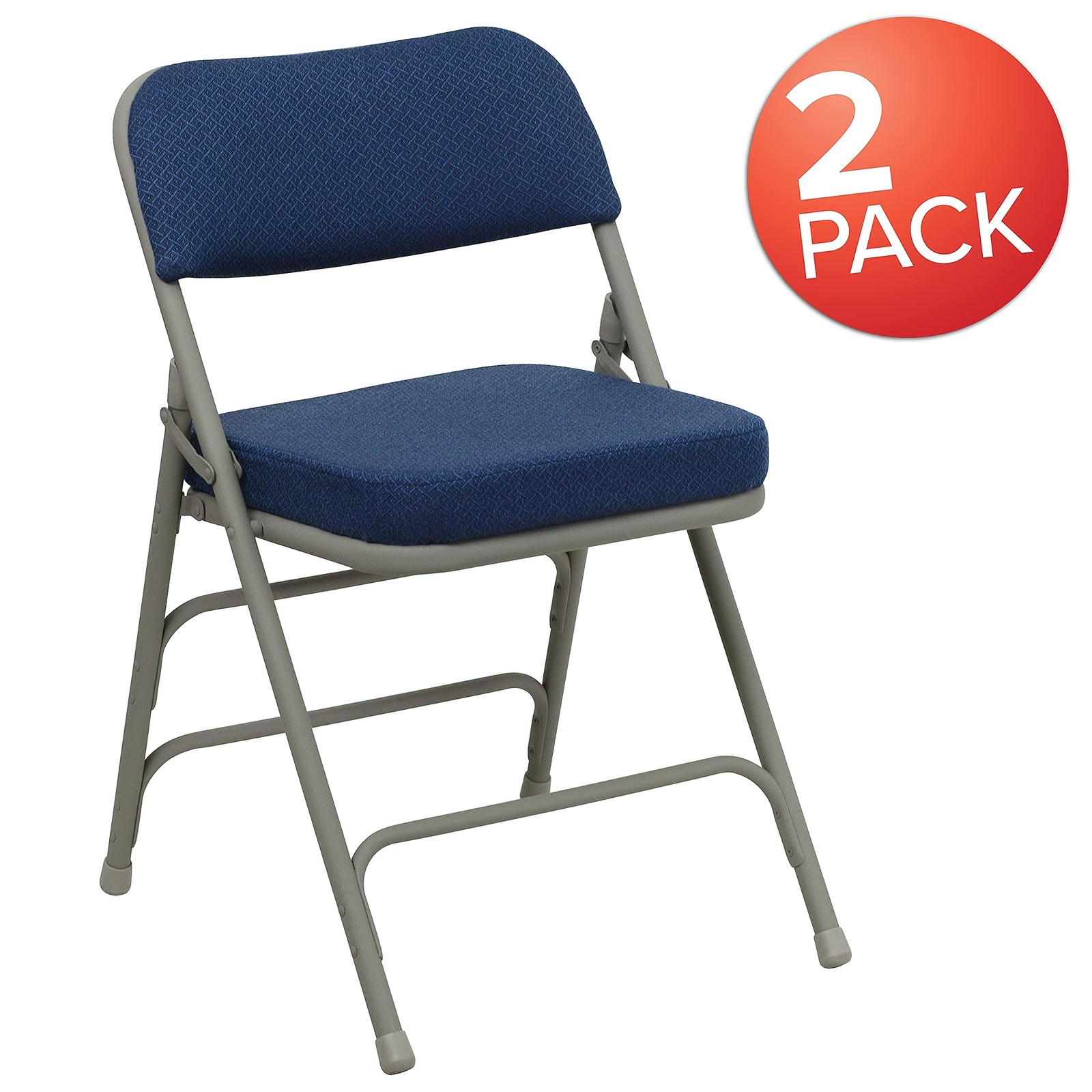 Flash Furniture Hercules Metal Folding Chairs w/ Cushioned Fabric Seat - Set of