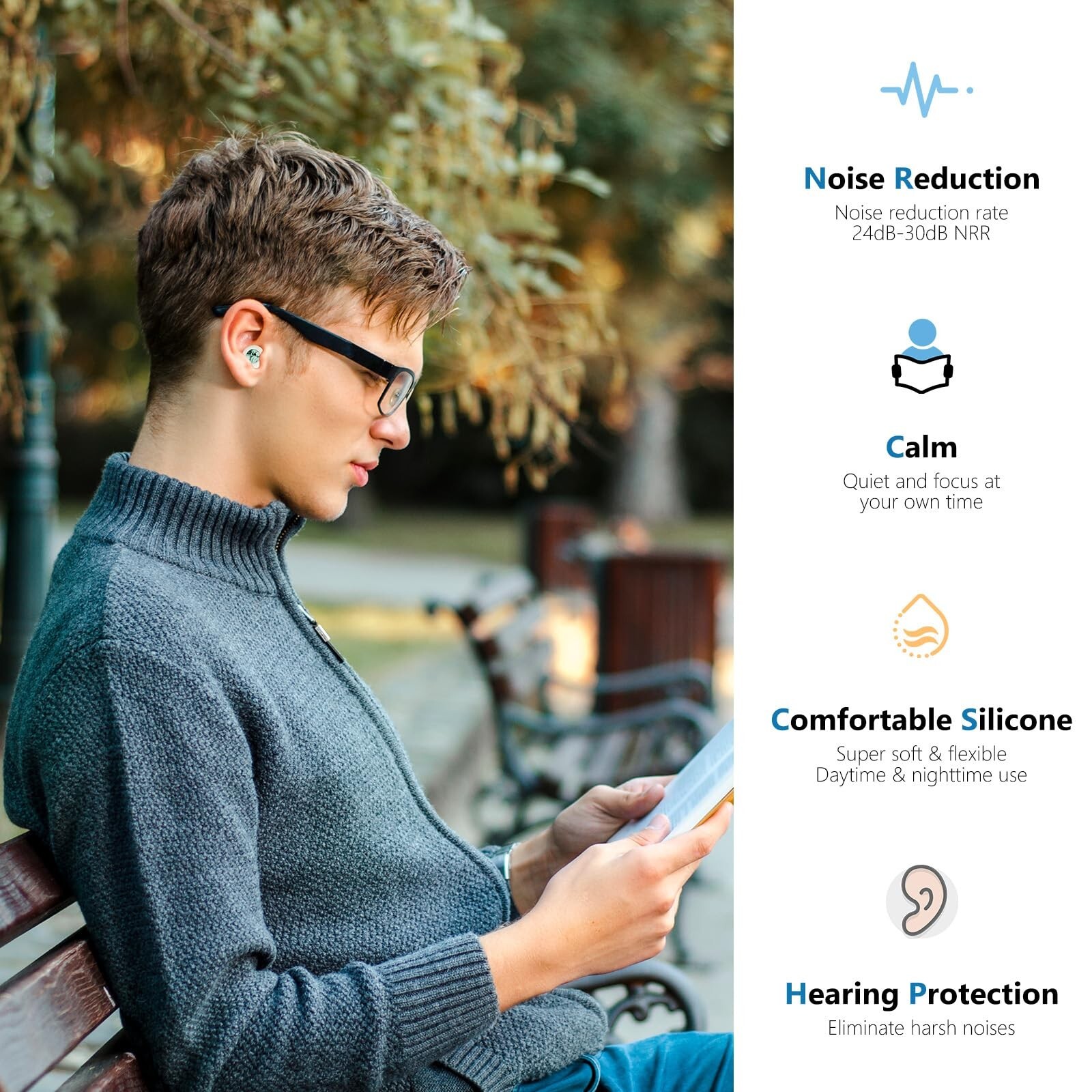 Sleep Earplugs 30dB Noise Cancelling Ear Plugs for Sleeping、Concertsz