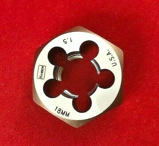 M18 X 1.5 X1.4" Hex Rethread Die Irwin 6959 18MM RH Carbon Steel USA 1.50