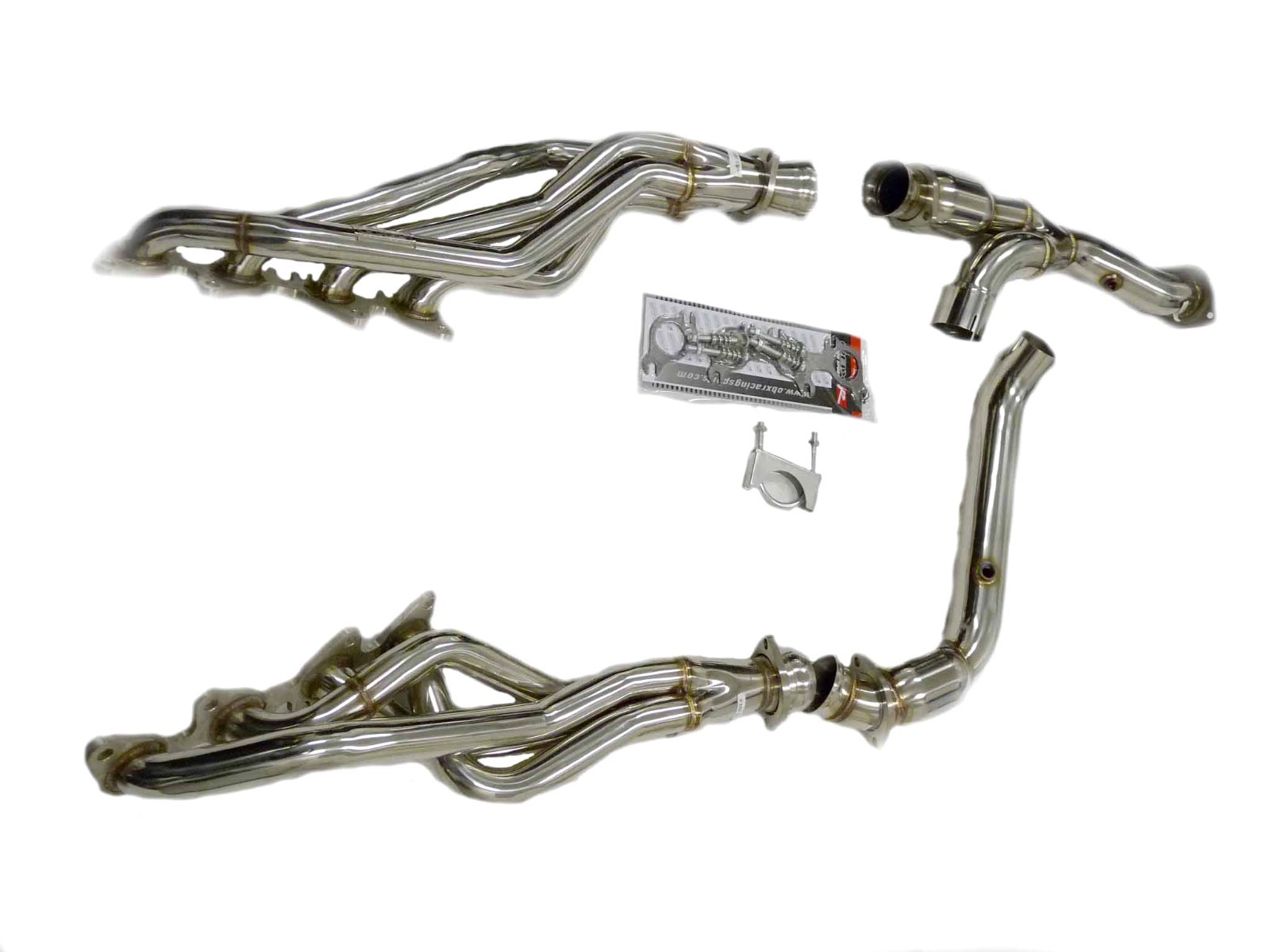 OBX Stainless Long Tube Manifold 2011-2020 Ford F150 5.0L 2/4WD 1-3/4" 3" Y-Pipe