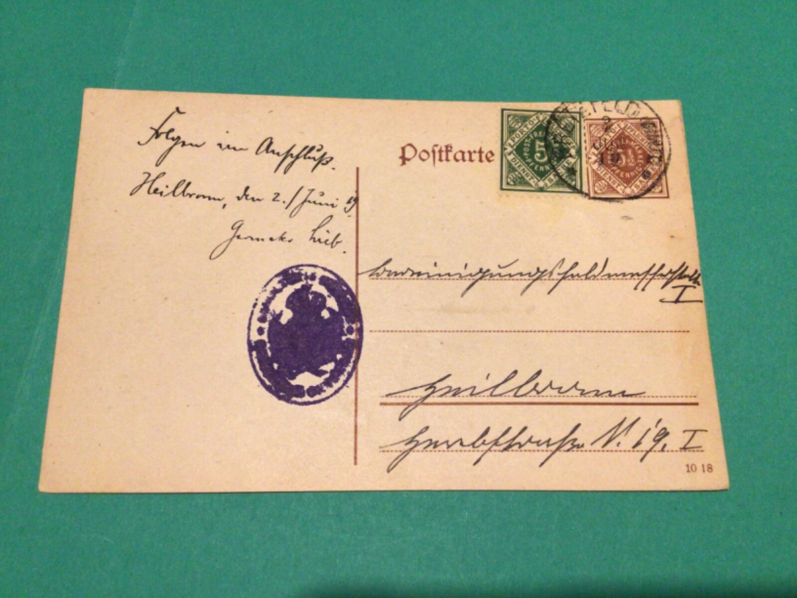 Germany Wurttemberg  used postcard A18028