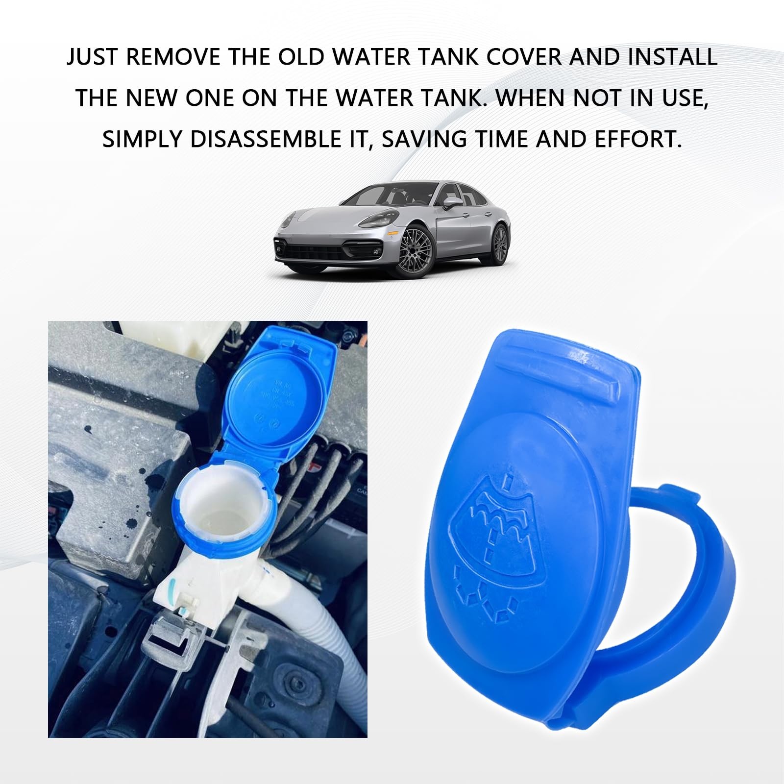 QKYS Windshield Washer Reservoir Caps, Tank Bottle Cap Cover 1PCS, blue