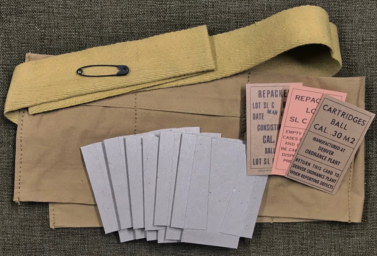 WORLD WAR II NEW REPLICA M1903A3 BANDOLEER REPACK KIT FOR 5 ROUND CLIPS