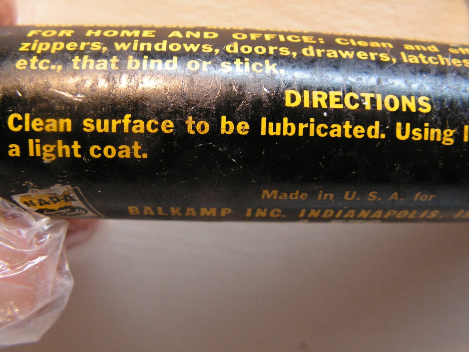 Vintage NAPA Balkamp Metal Door-ease Stainless Stick Lubricant Y & B 75%+ FULL