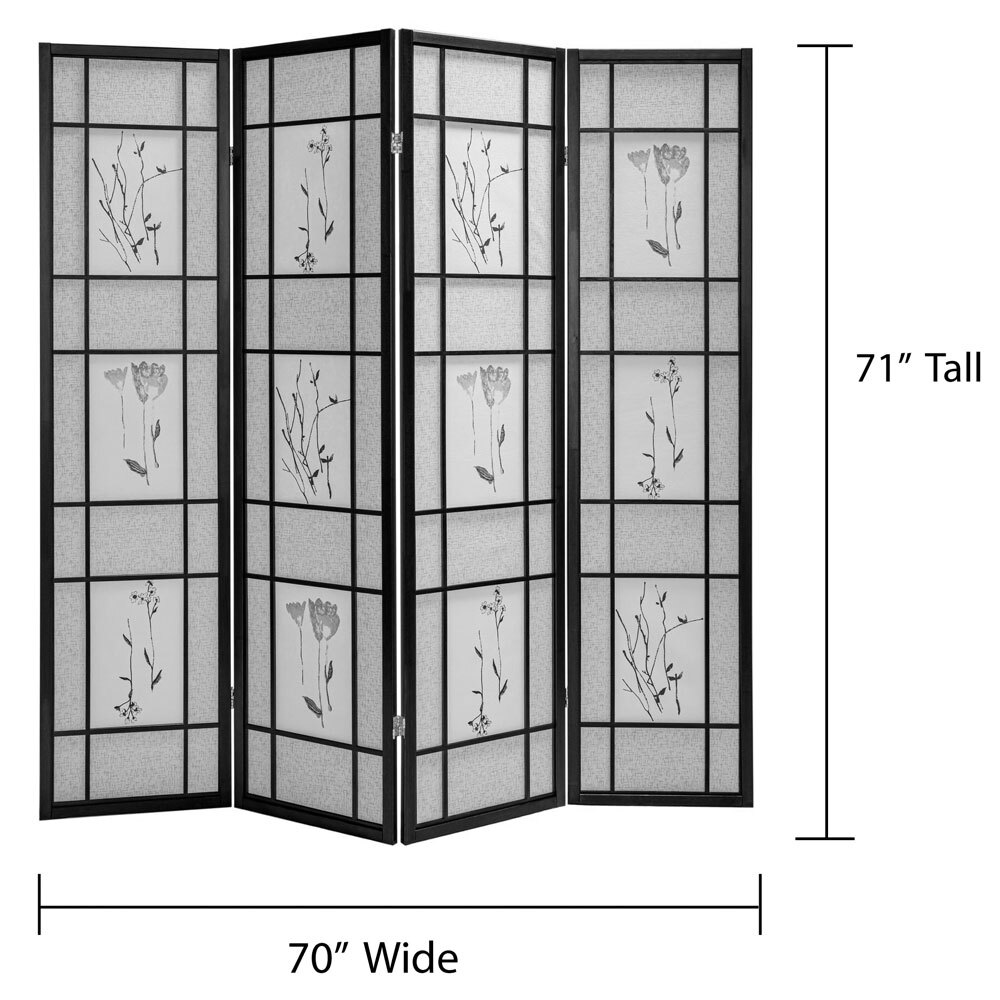3 or 4 Panel Room Divider Privacy Screen Panel Floral Botanical Print NEW