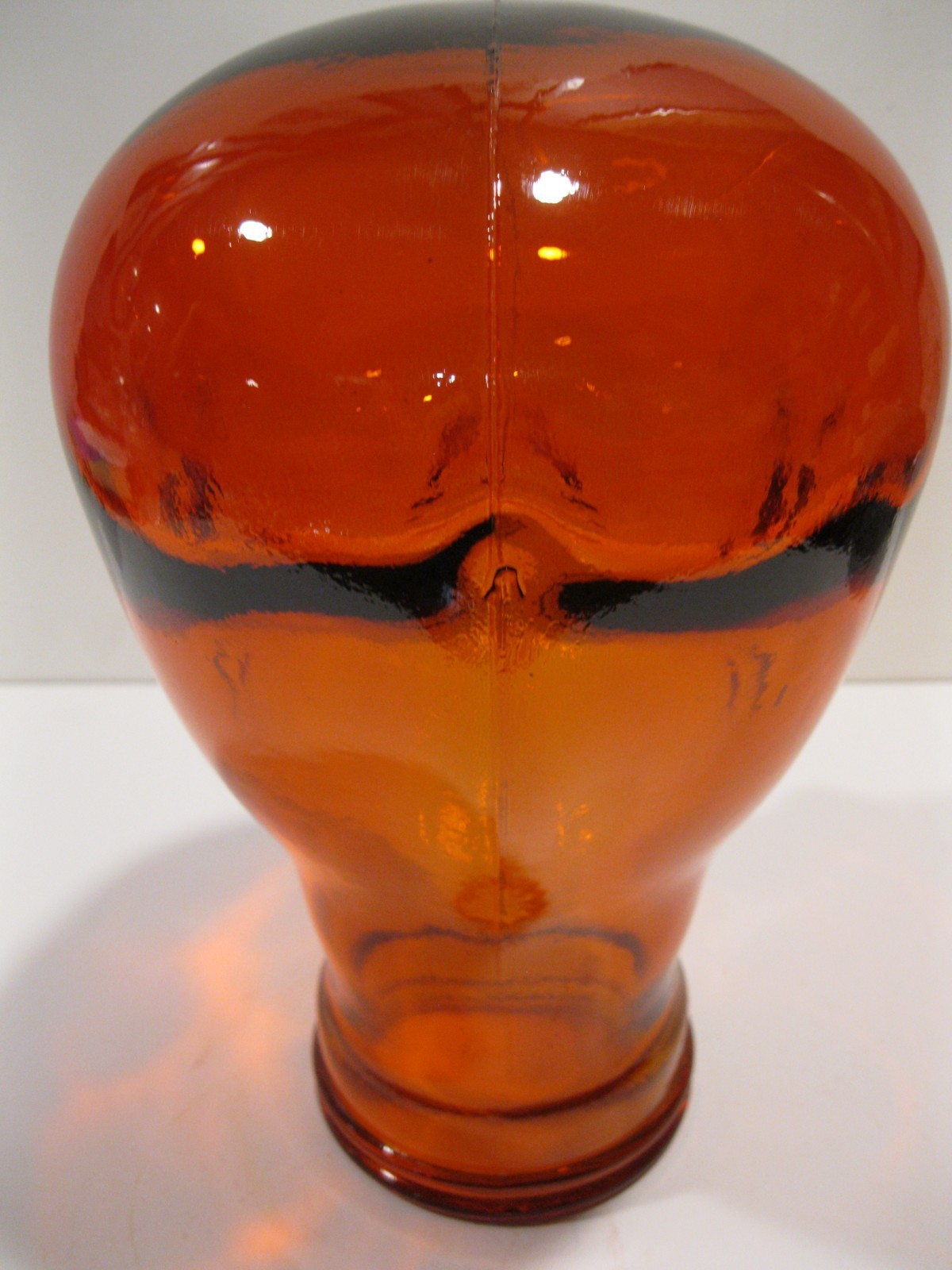 Glass Head ORANGE, Life Size Mannequin Head for Decor, Display Hats Wigs, etc