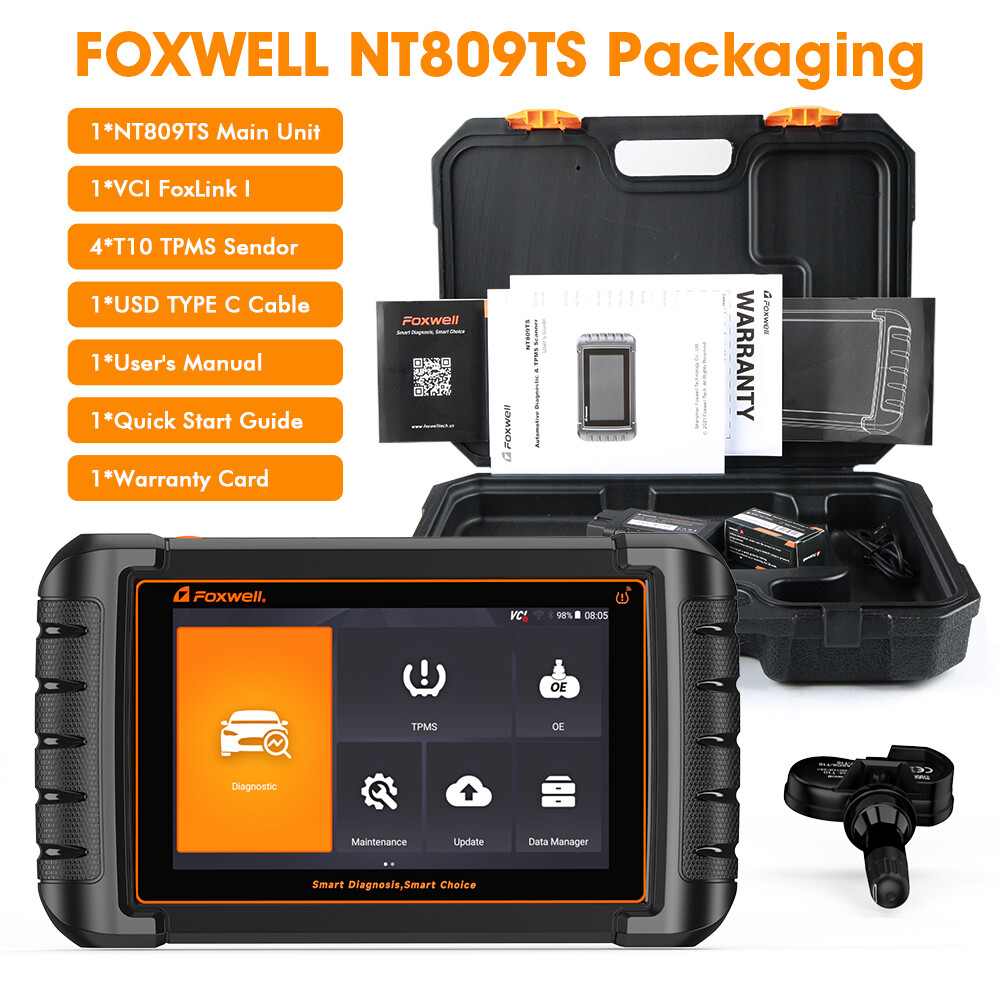 Foxwell NT809TS Bidirectional Car OBD2 Scanner Diagnostic Tool TPMS programming
