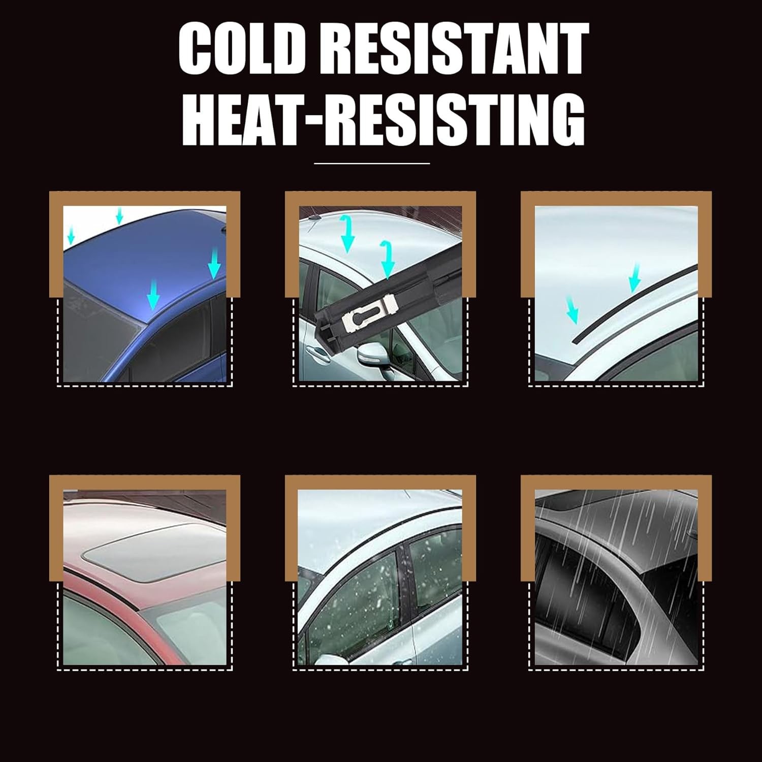 2X For Honda Civic 2012-2015 Black Roof Top Molding Trim Drip Sealing Strip Kit