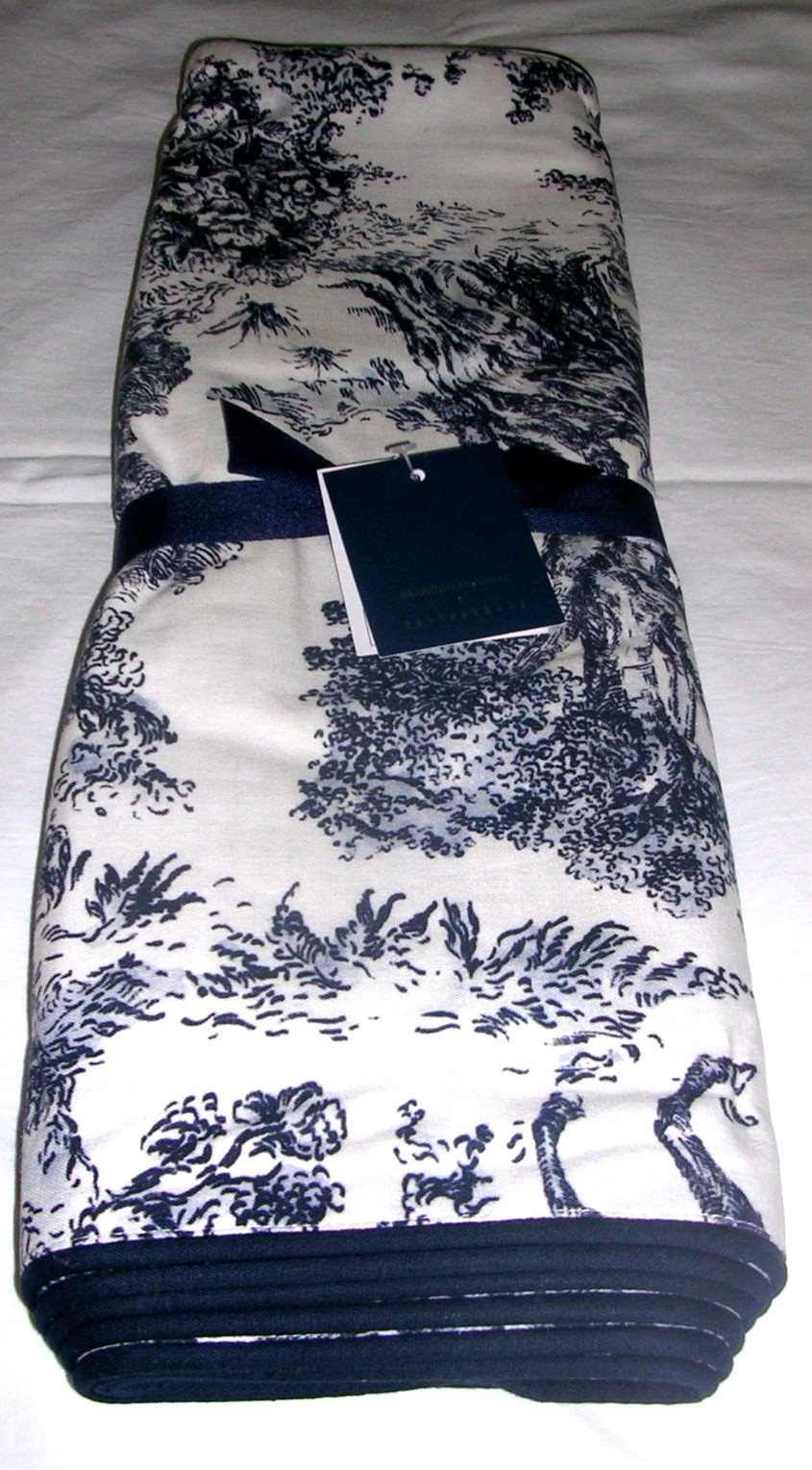 POTTERY BARN BRANDON MAXWELL GROVELAND TOILE REVERSIBLE TABLE RUNNER 18X108 NWTG