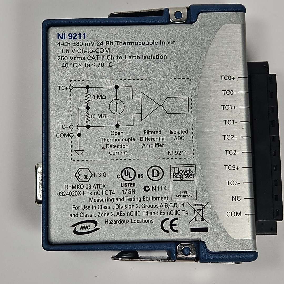 National Instruments NI 9211 198864C-01L 4-CH Thermocouple cDAQ Module