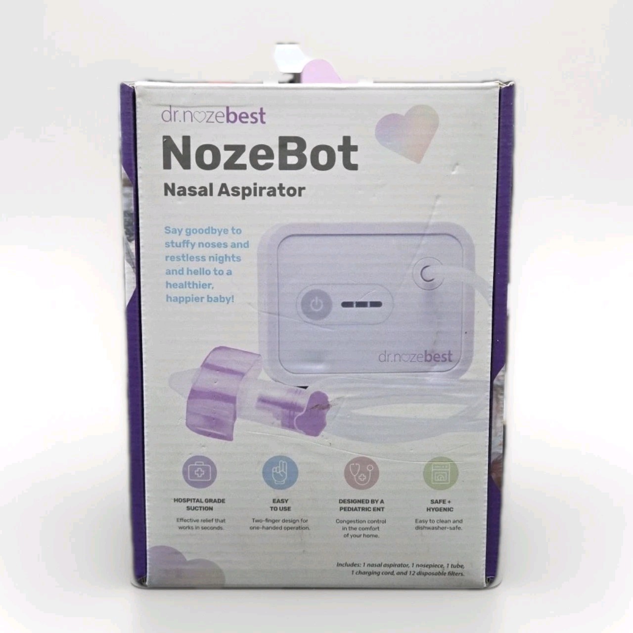 Dr. Noze Best NozeBot Electric Baby Nasal Aspirator High Suction NEW Sealed