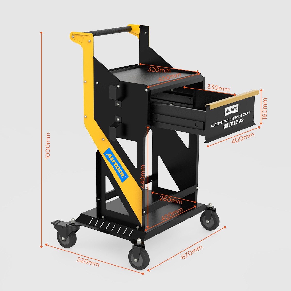 Rolling Tool Trolley Cart Storage Cabinet Car Diagnostic Service Workshop Garage