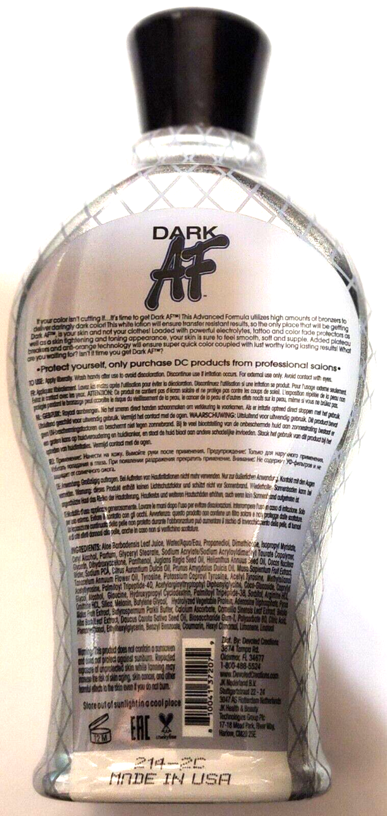 Devoted Creations DARK AF Dark Bronzer Indoor Tanning Bed Lotion 12.25oz