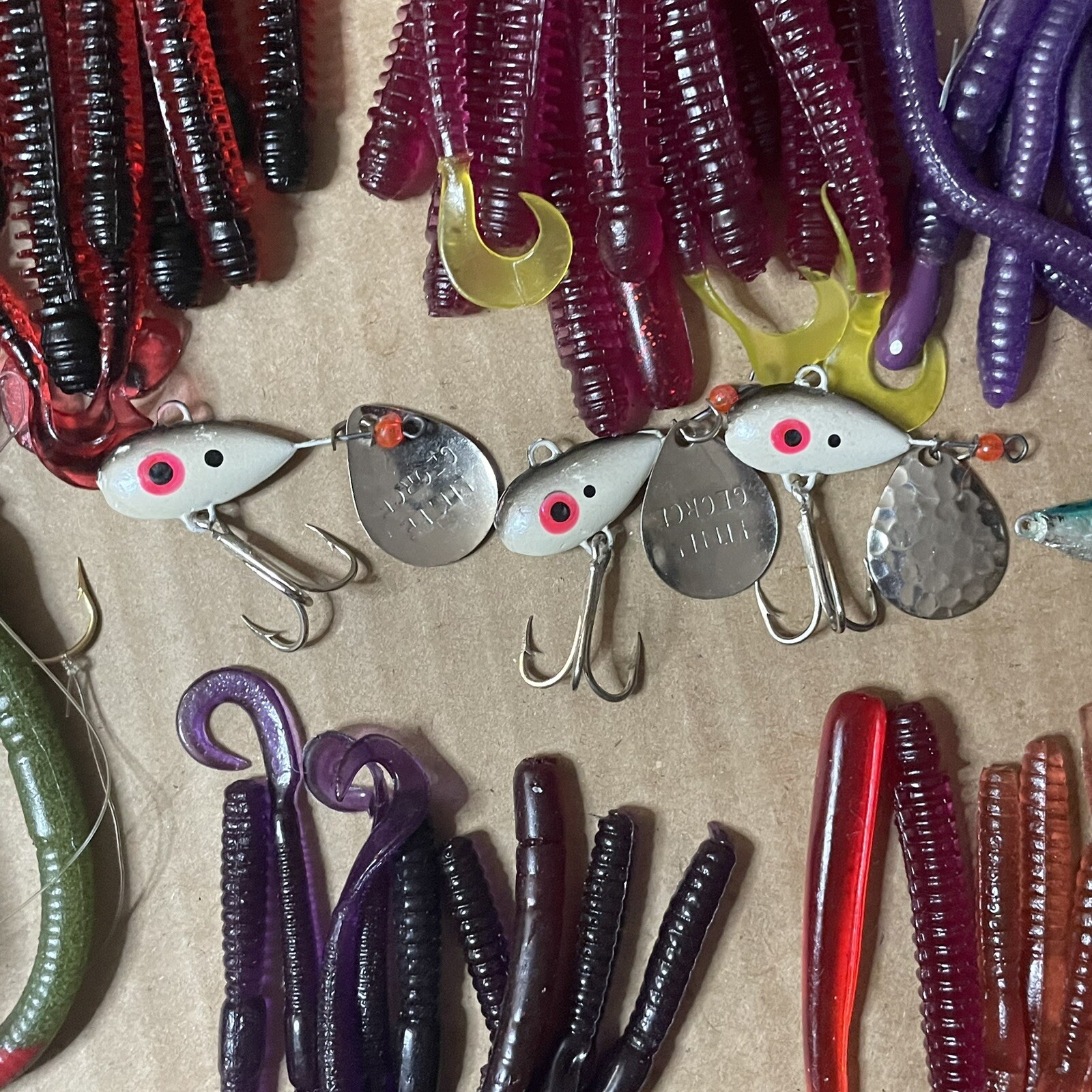 Vintage Fishing Lot Jig Heads Spoons 3 Tackle Boxes Plano Fenwick 100s Of Pcs