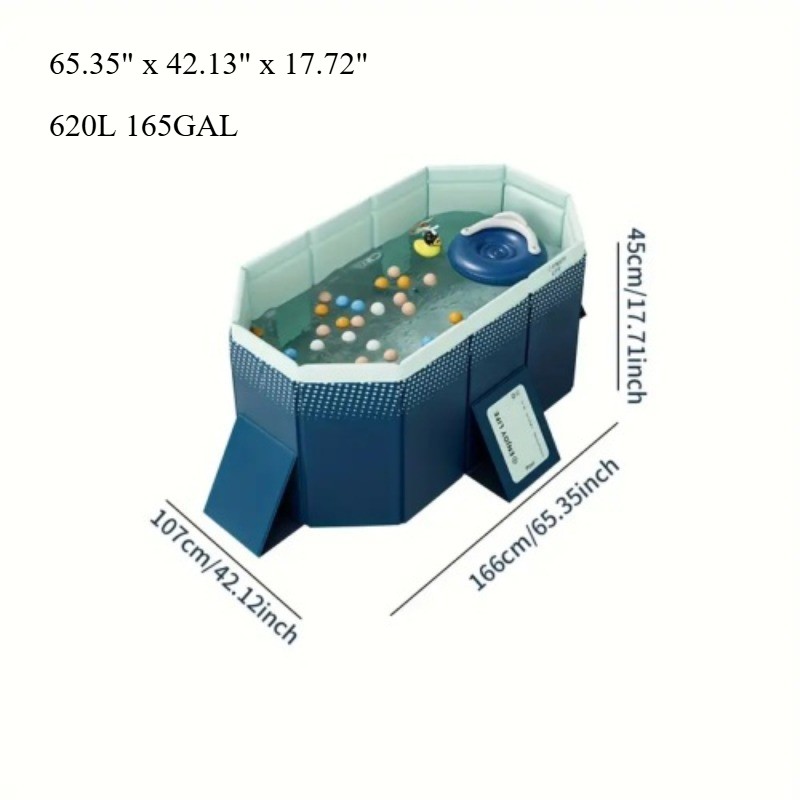 1.6m - 3.0m Non Inflatable PVC Folding Pool for Bathing & Cooling Outdoor Patio