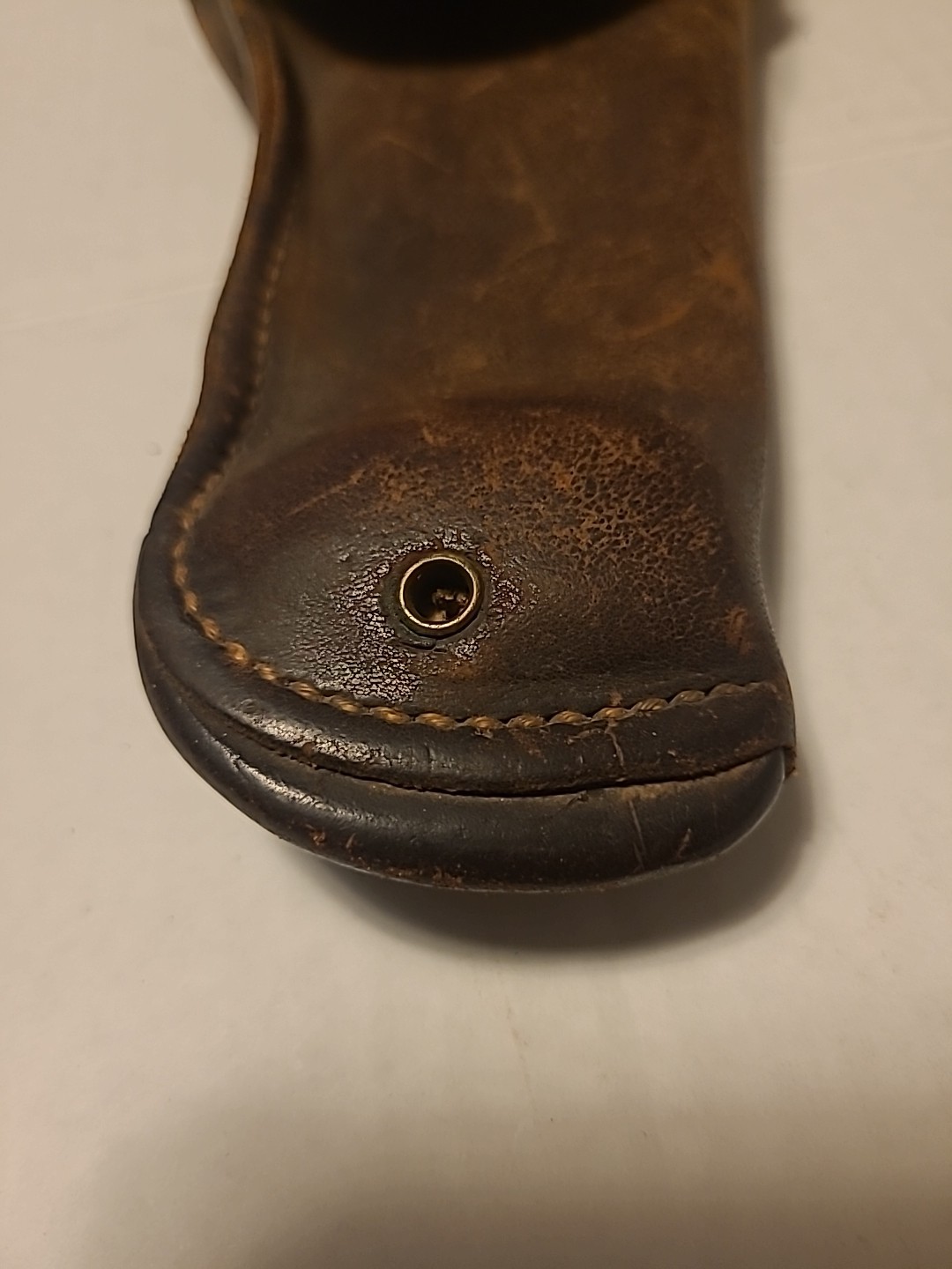 Vintage WWI Era HOYT 1918 JJM Flap Holster Brown Leather 10" L
