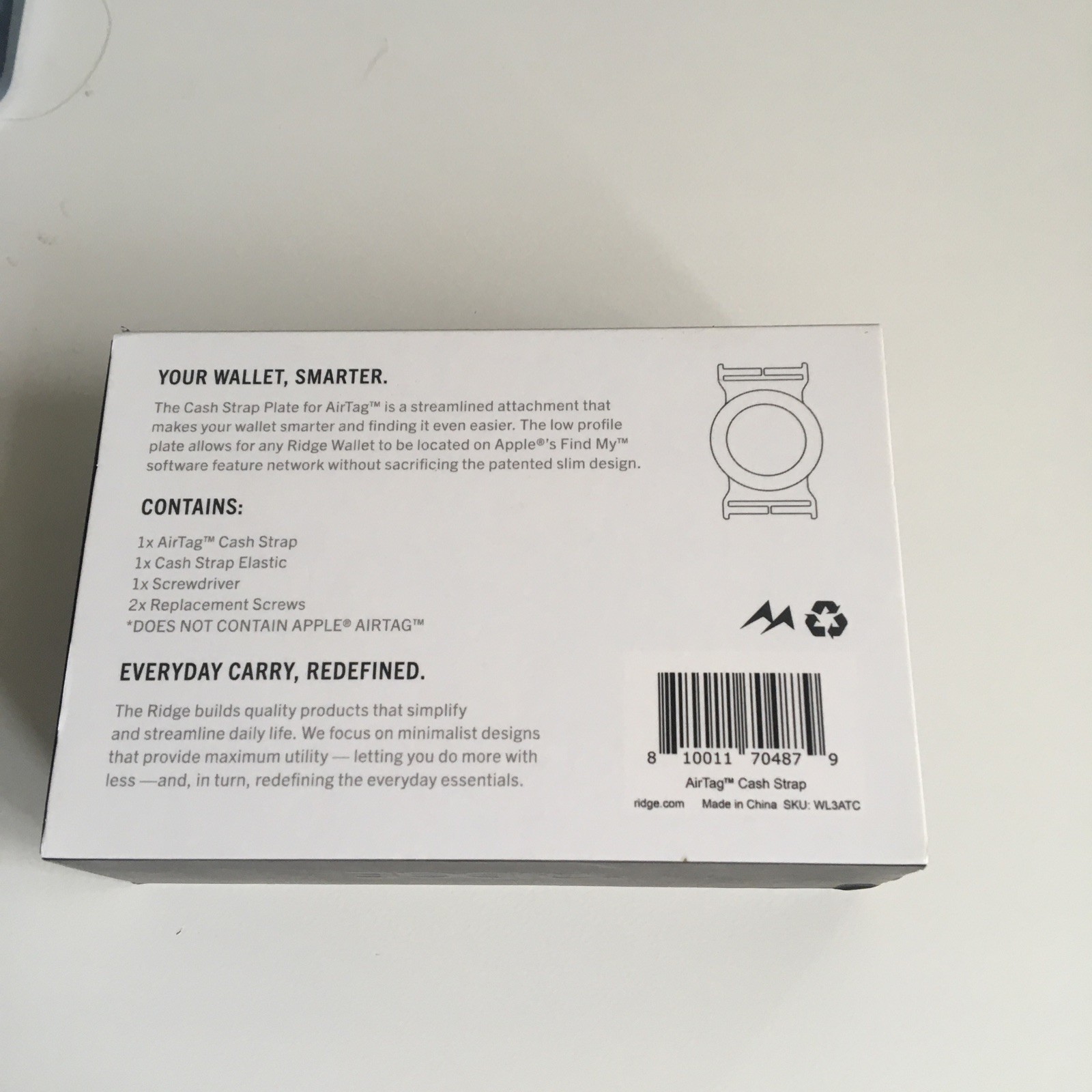 The Ridge Wallet Accessories AirTag Cash Strap Black - New! Free Shipping!