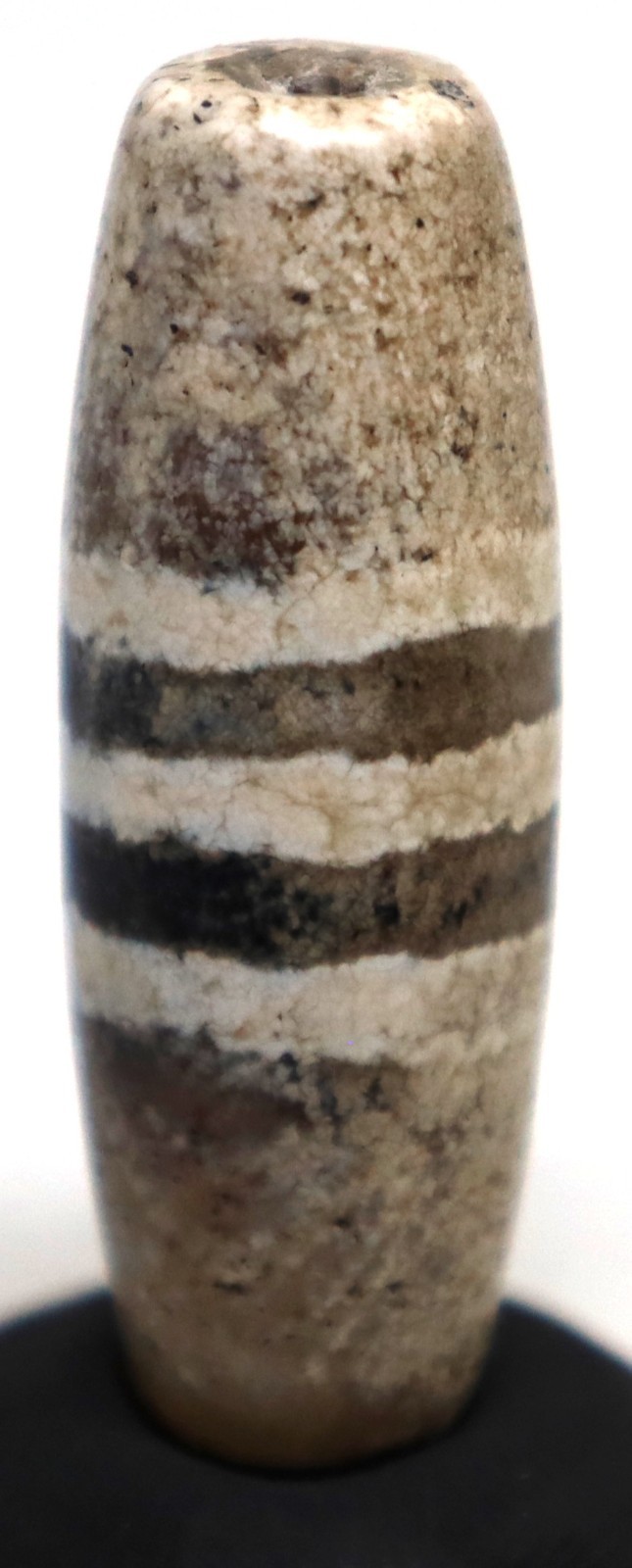 Ancient Himalayan Indo Tibetan Natural Agate Dzi Bead With 3 Stripes Amulet