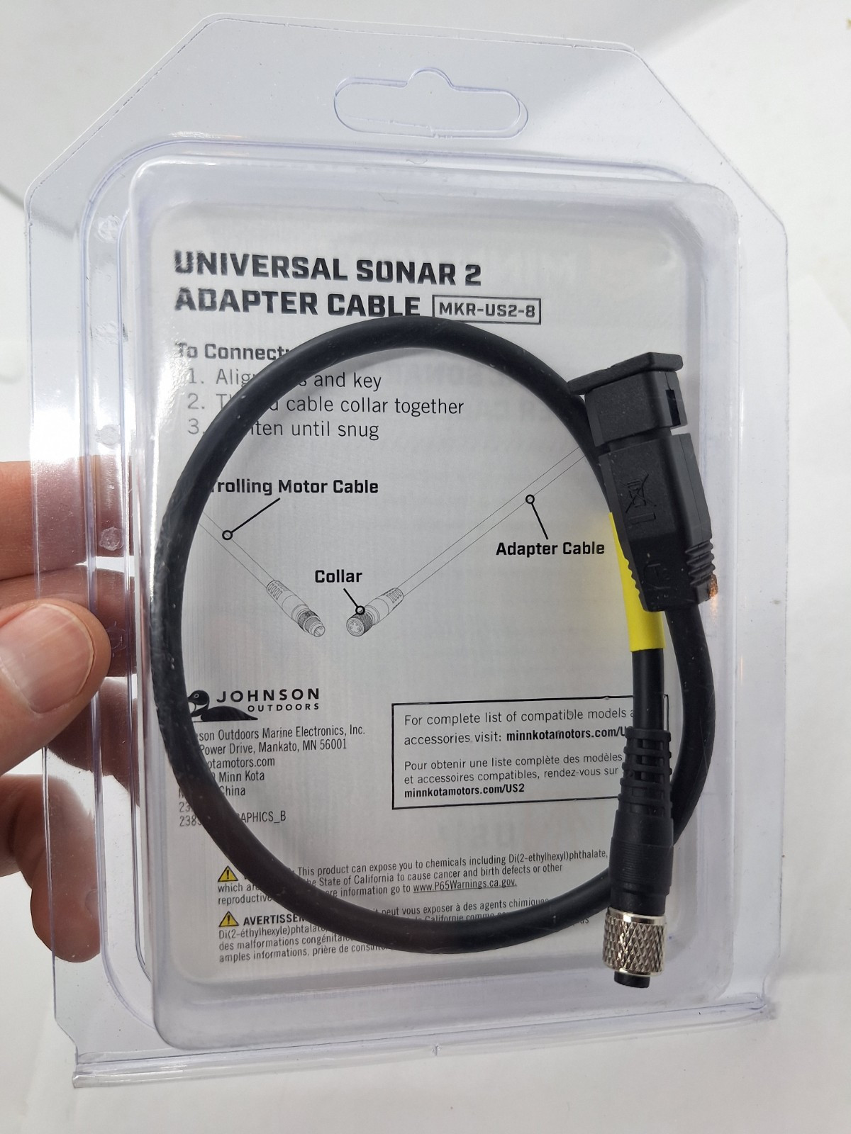 For Minn Kota MKR-US2-8 Humminbird 7-Pin US2 Transducer Adapter Cable 1852068