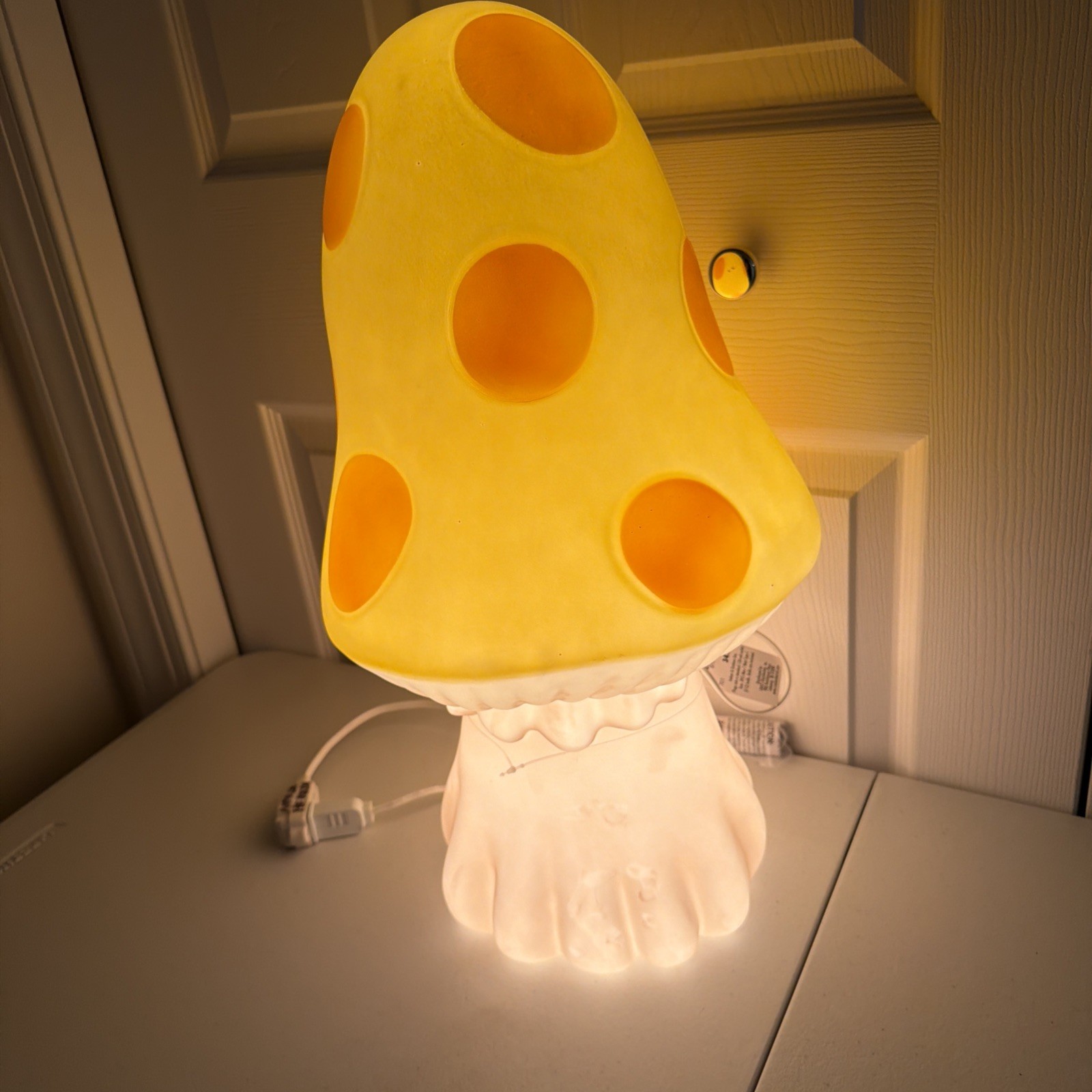 Cracker Barrel Yellow Orange Mushroom Blow Mold 20” New NWT Lights Up Tested