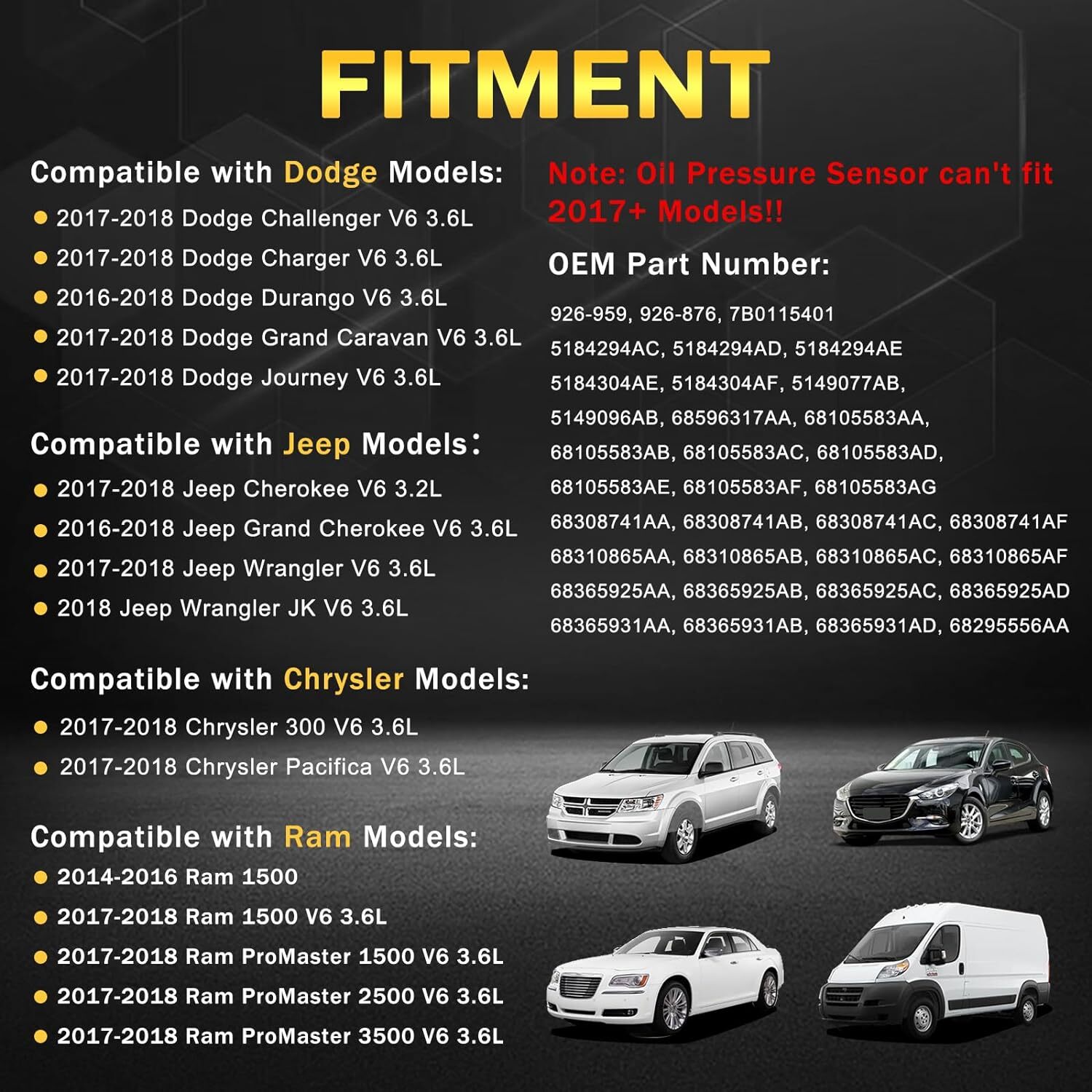 Full Aluminum Oil Filter Housing Fit For 2017-2018 Dodge Jeep Chrysler Ram 3.6L