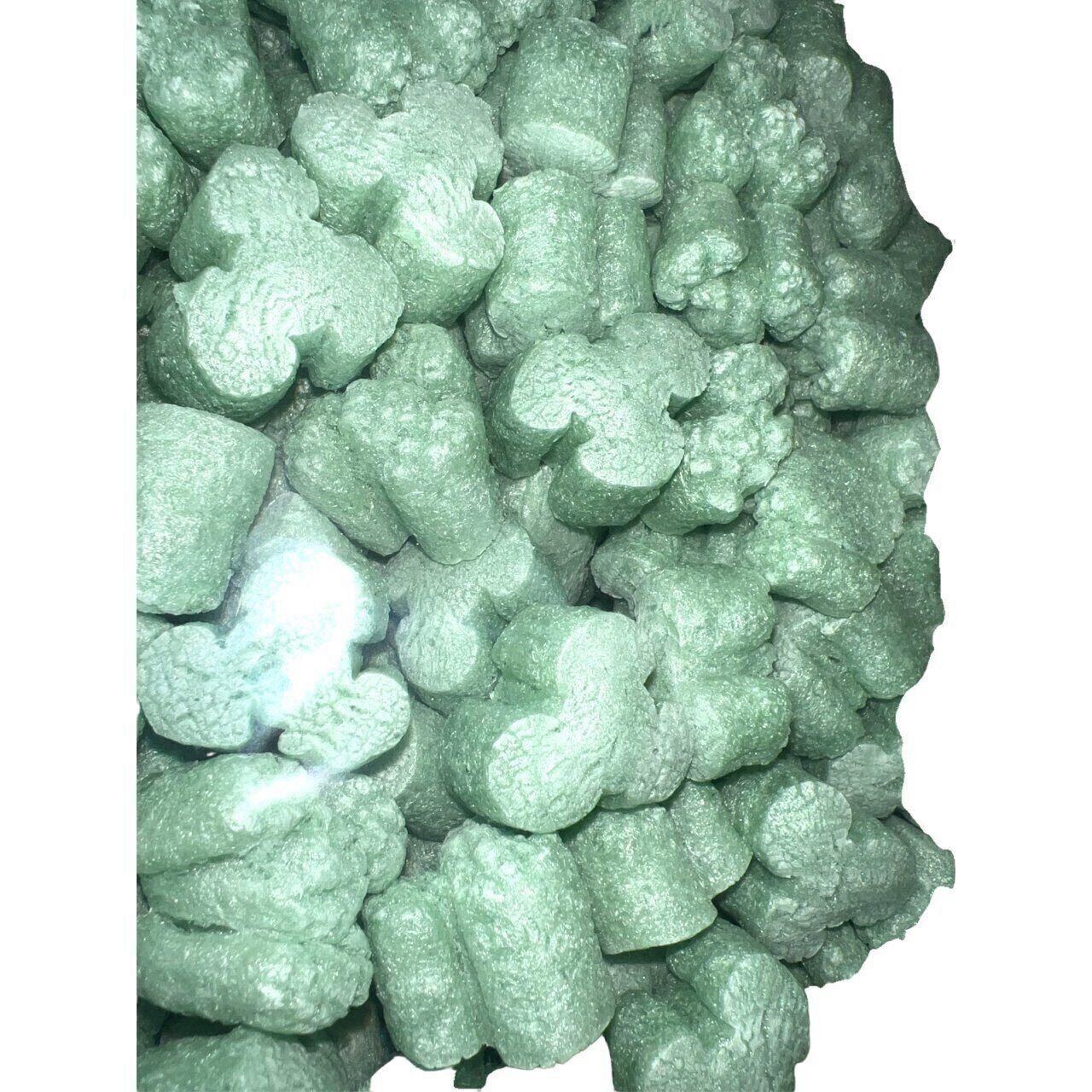 FunPak Packing Peanuts Green Shamrock  Shape MiniPack .6 cu ft Biodegradable
