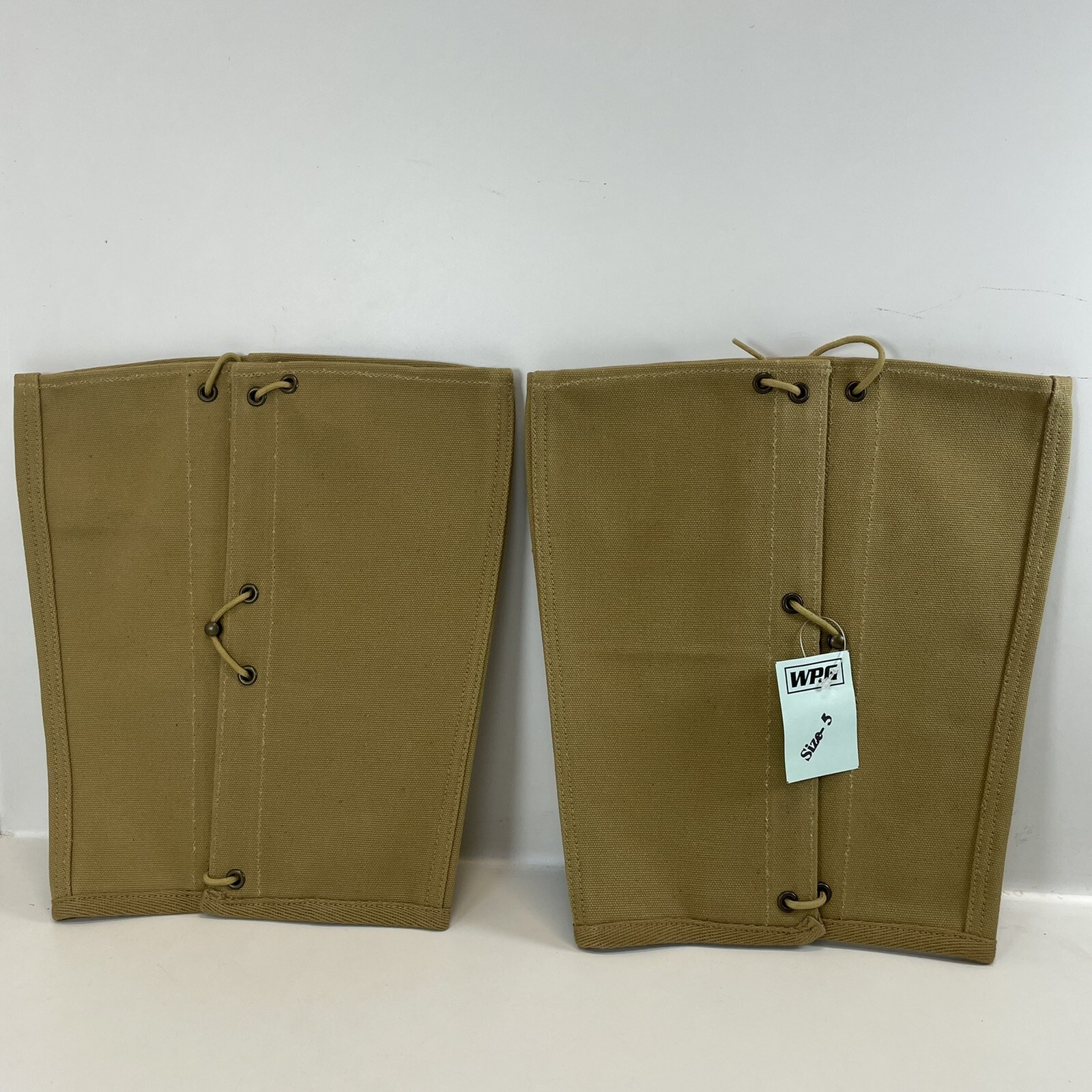 US Army WWI M1910 Khaki Reproduction Canvas Leggings  19" Size 5 New