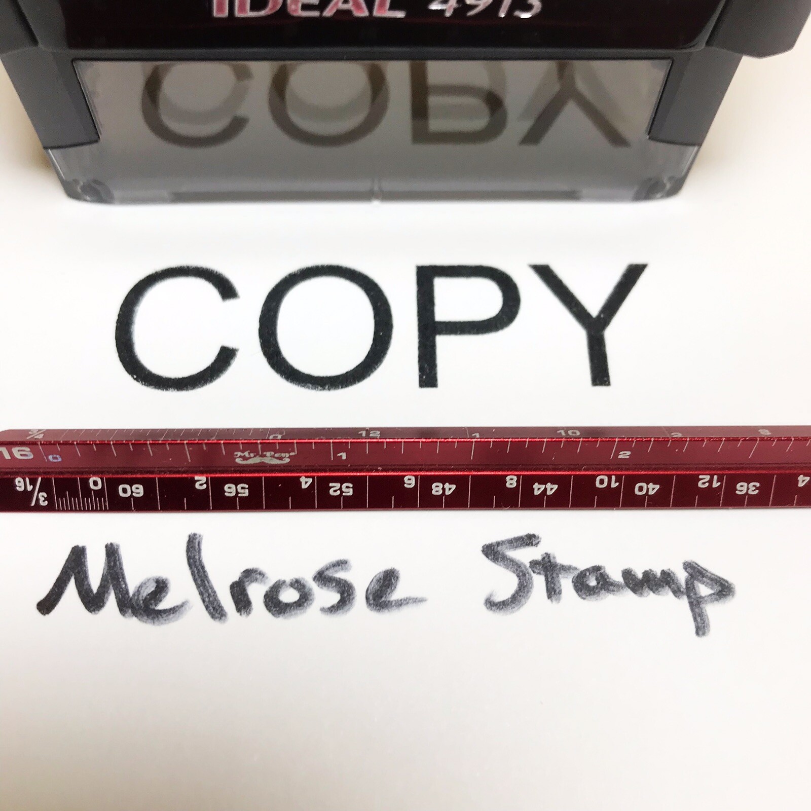 Copy Rubber Stamp Black Ink Self Inking Ideal 4913 Large