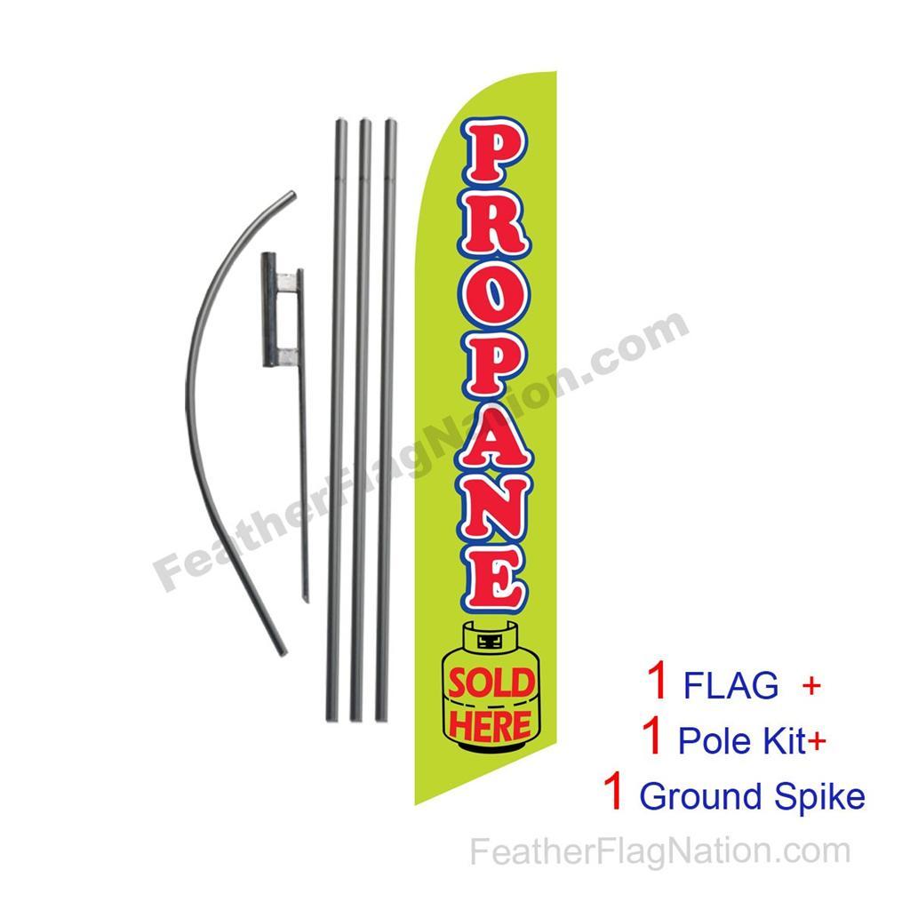 Propane Sold Here 15' Feather Banner Swooper Flag Kit with pole+spike