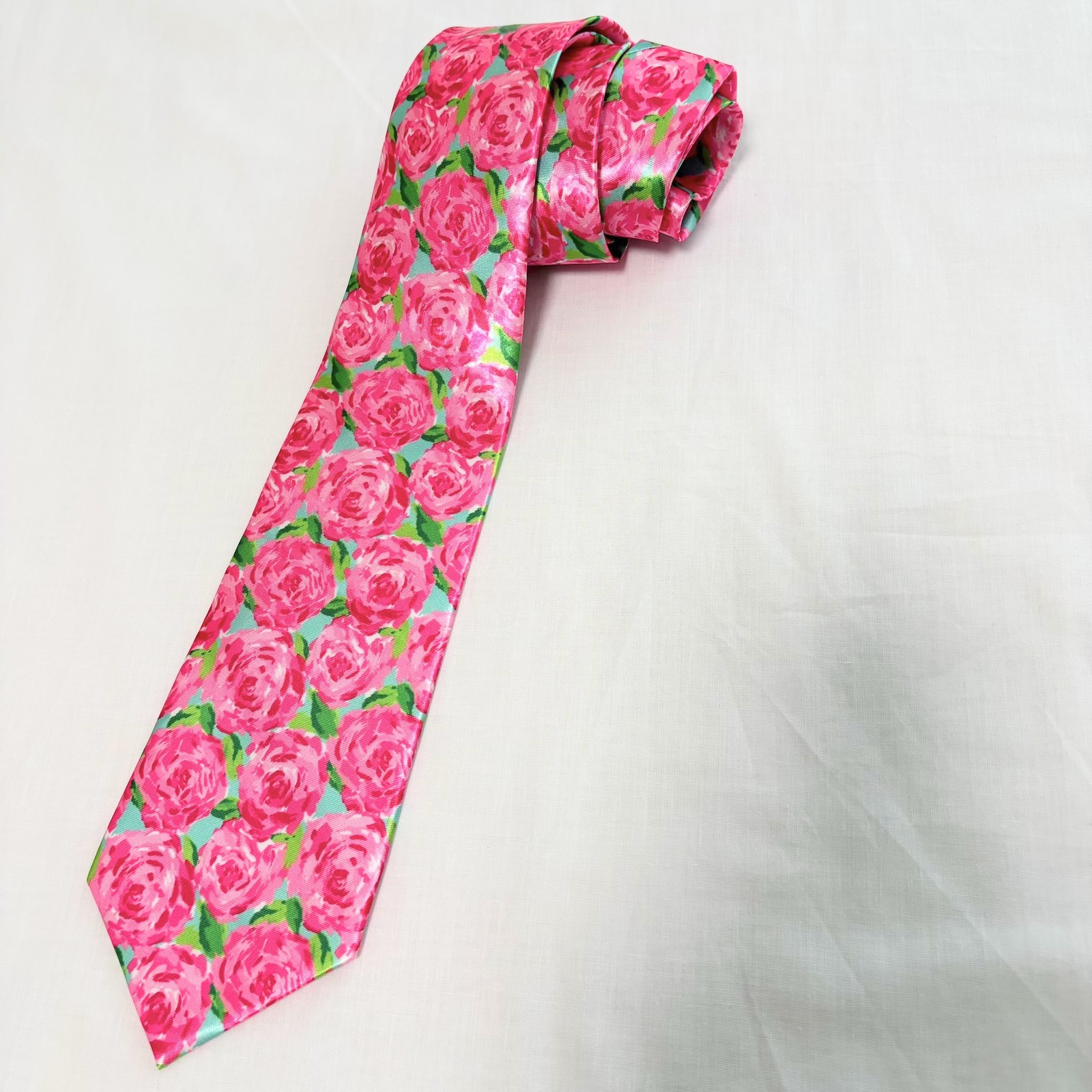 Men's Tie made from Lilly Pulitzer fabric Polyester, Hotty Pink First Impression