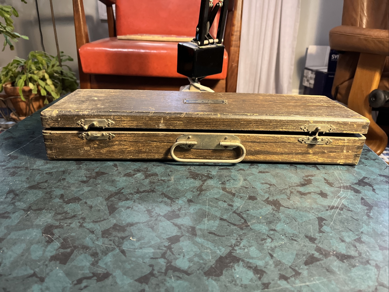 Antique 1800’s Physicians Haussmann & Dunn Surgical Instruments Wood Box 17” X 5