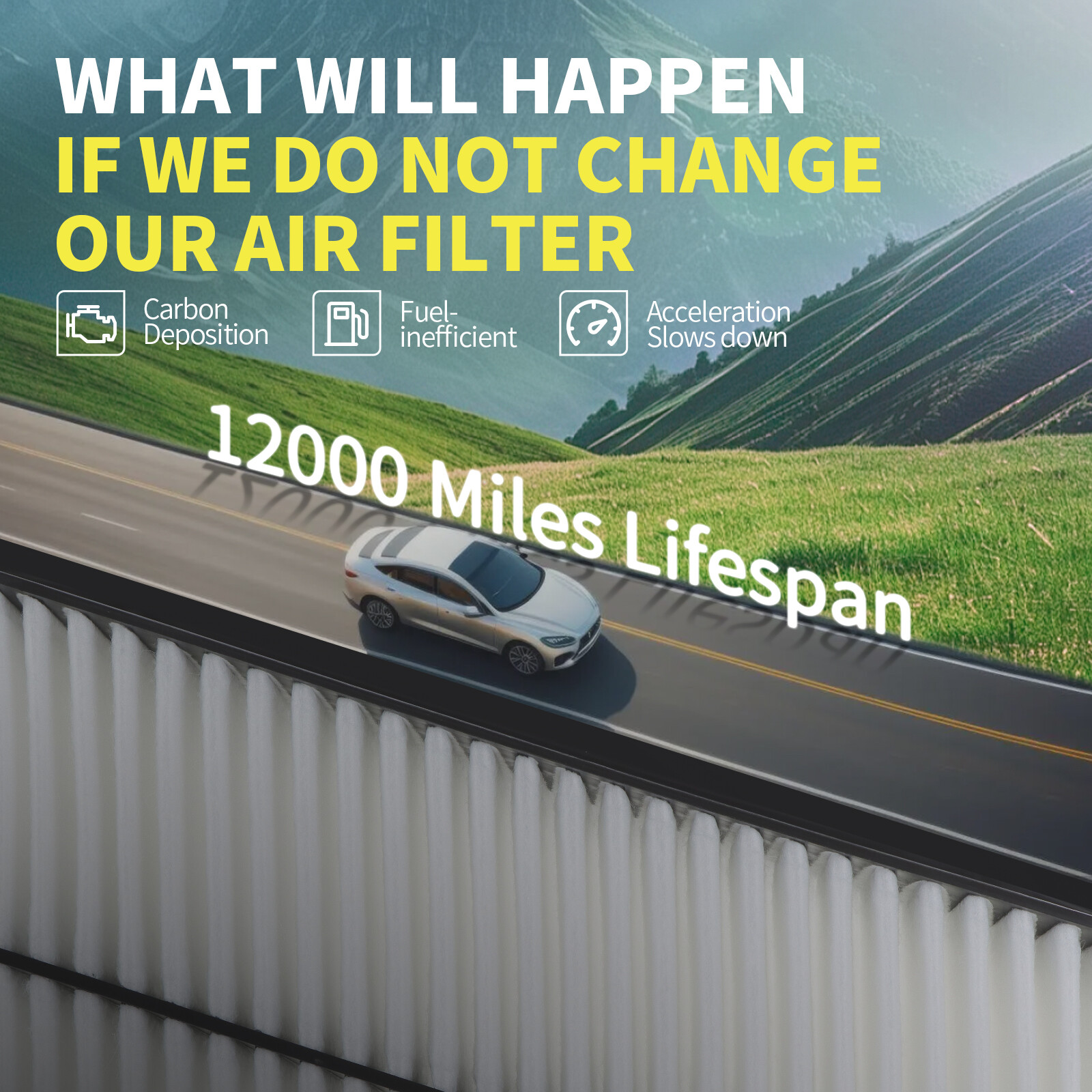 CA12066 Engine Air Filter for Jeep Compass Renegade Fiat 500X Ram ProMaster City