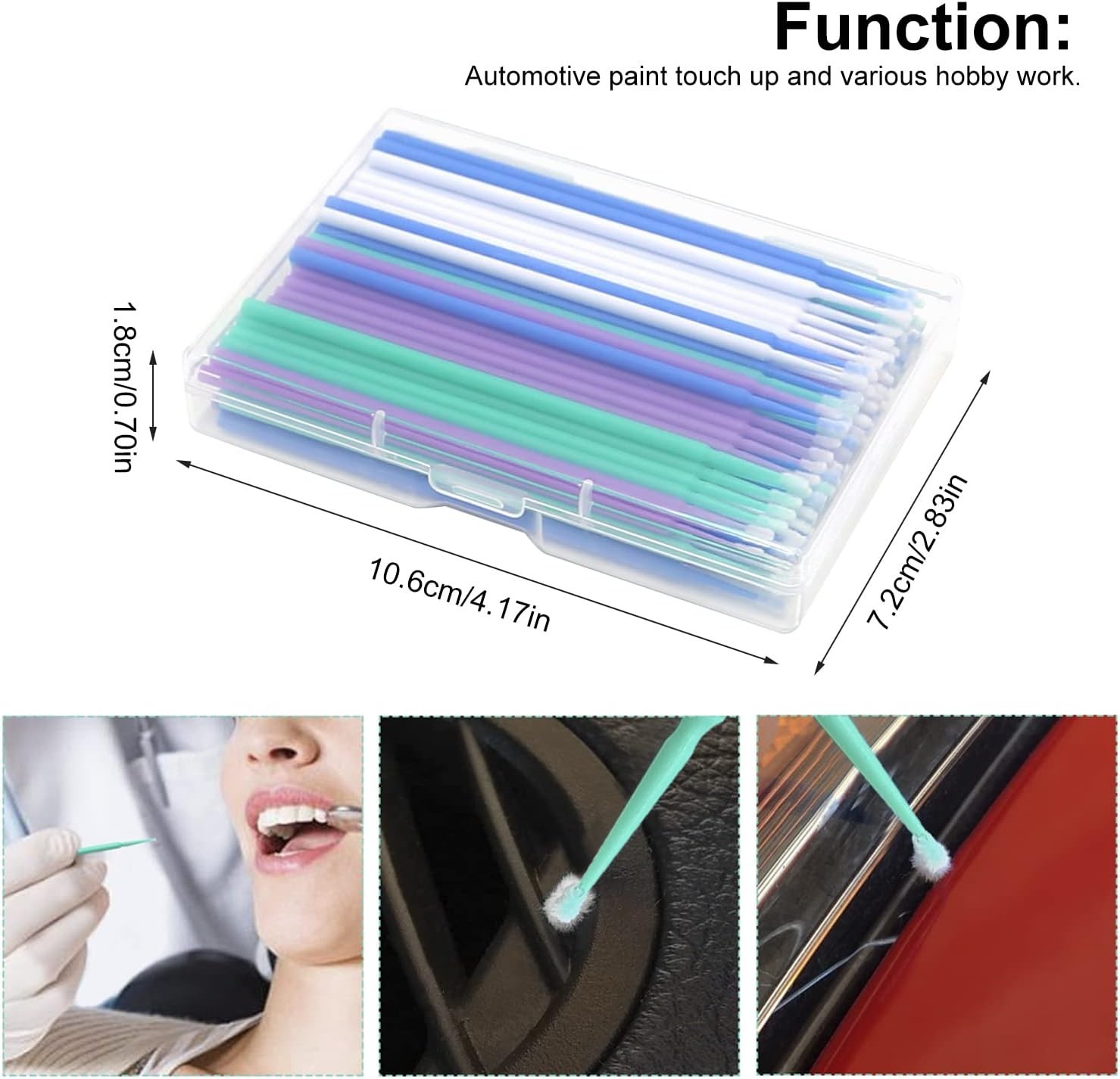 200 Pcs Touch Up Paint Brushes,Disposable Micro Paint Chip Repair Applicators fo