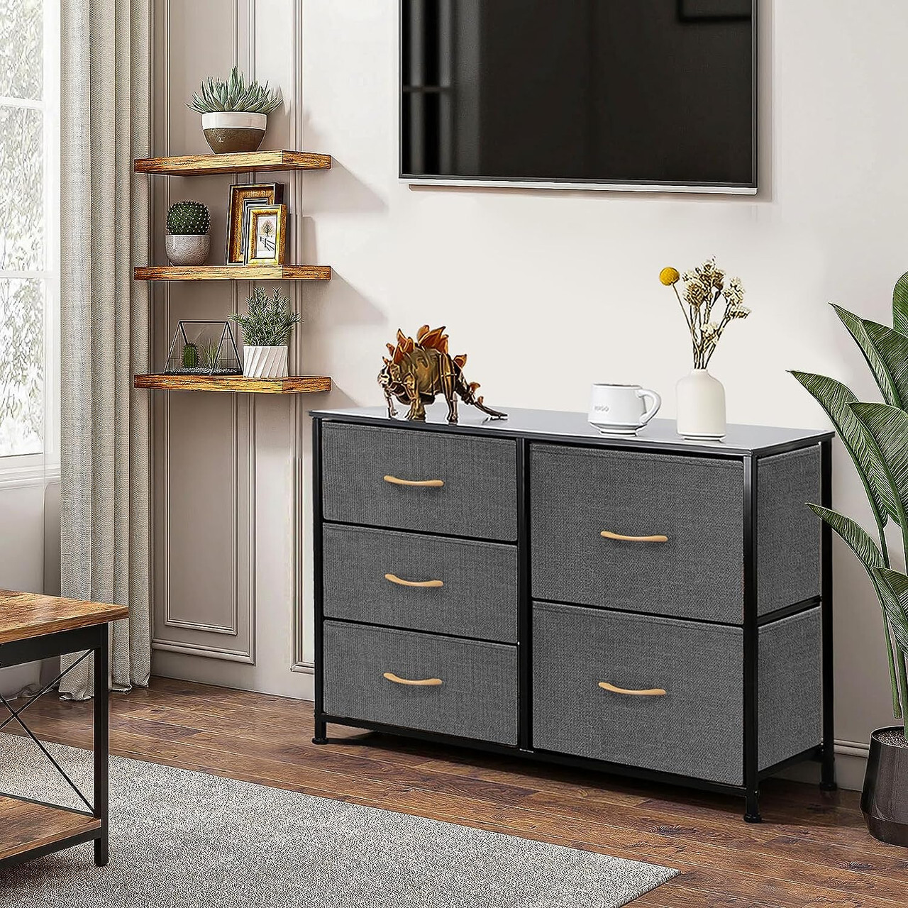 5 Drawer Dresser Storage Organizer Chest Tower Bedroom Living Room Closet