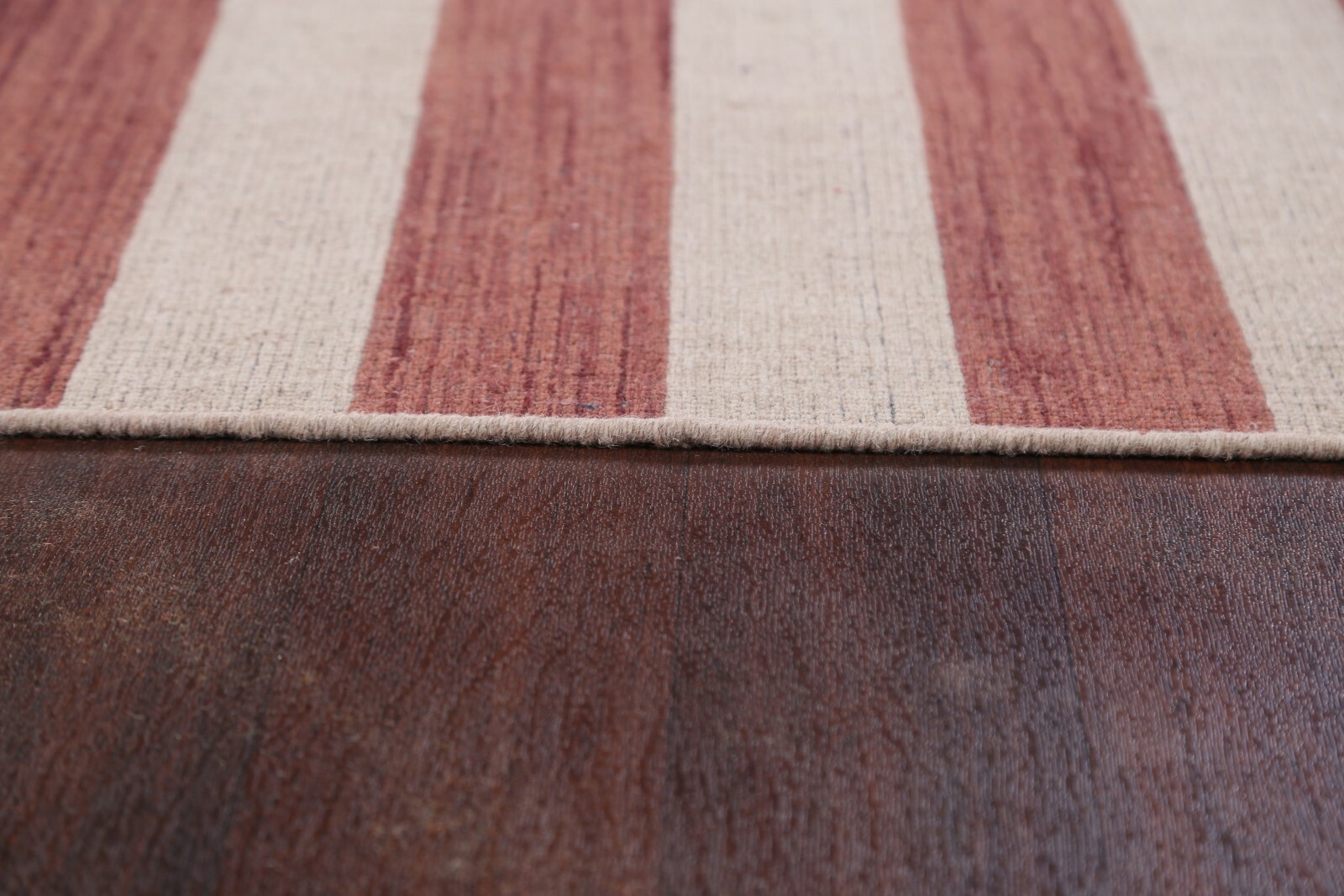 Reversible Striped Design Rust/Beige Gabbeh Oriental Rug Hand-Knotted 6x8 ft