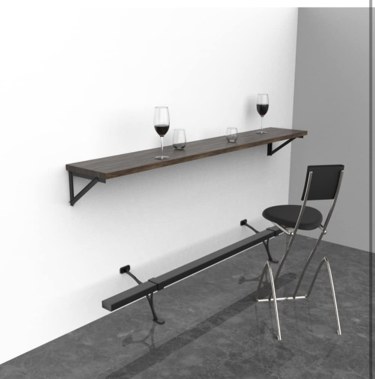 Foot Rail Kit Railing Hardware Undercounter Mount Hardware Improve Comfort 4' Bl