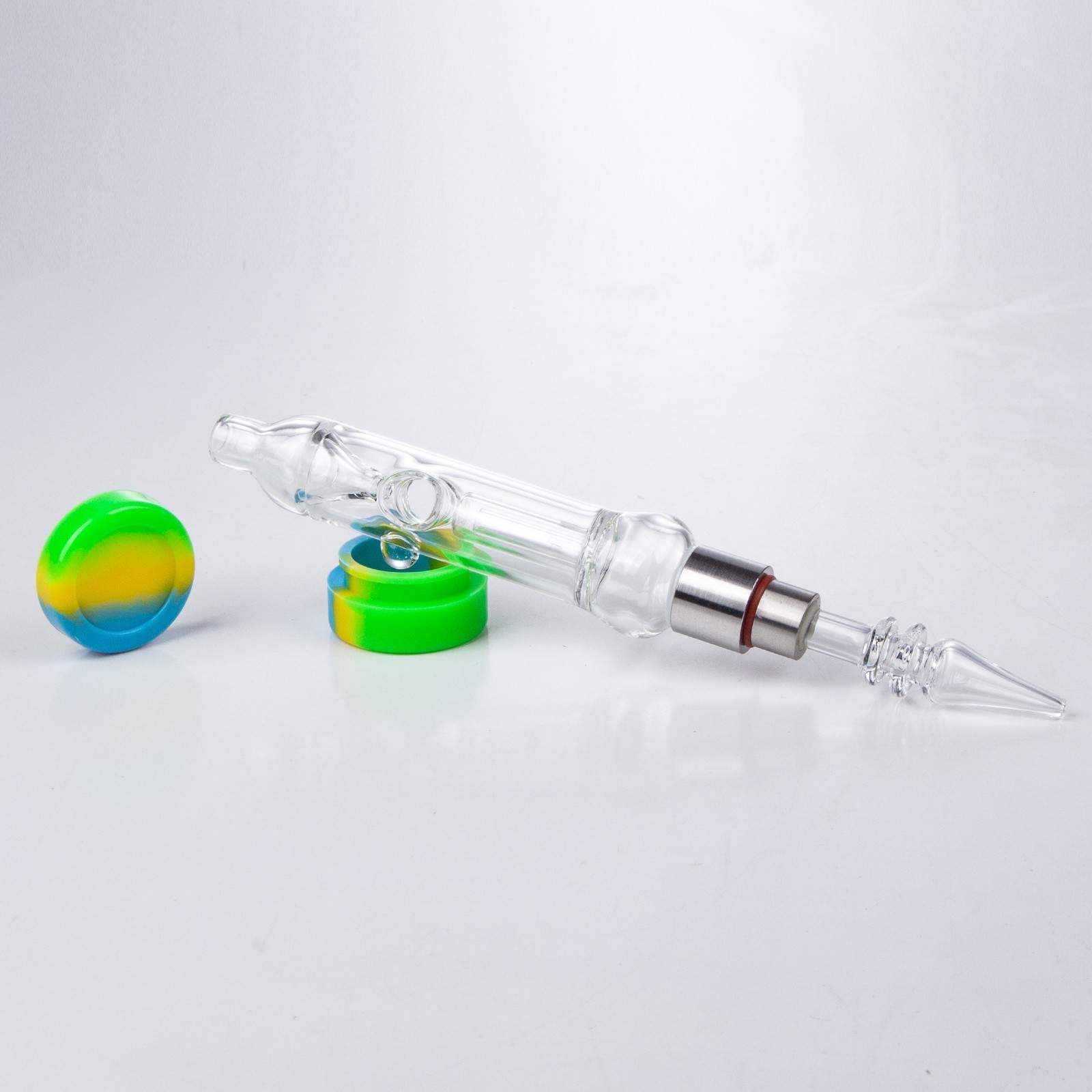 Mini Bubbler Water Pipe Glass Smoking Pipes Kit with Thread Quartz