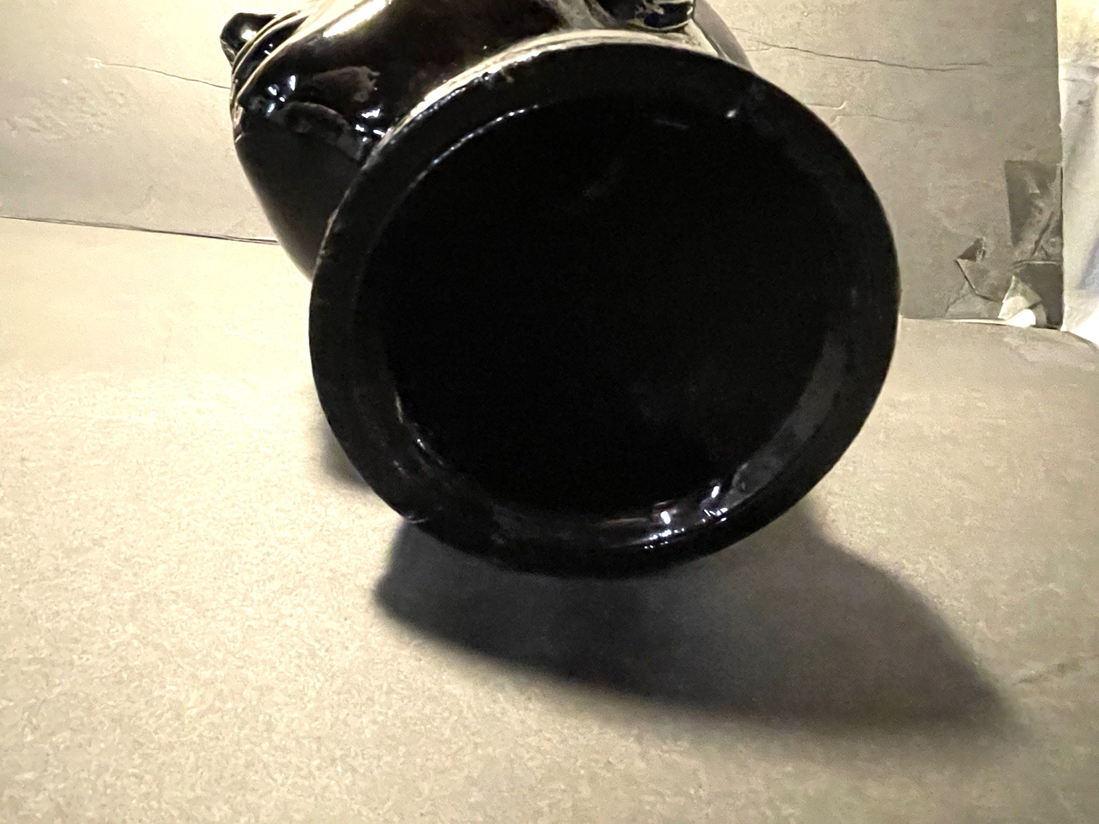 VTG Pier 1 Black Art Glass Mannequin Head Bust Wig Hat Display Made in Spain 11”