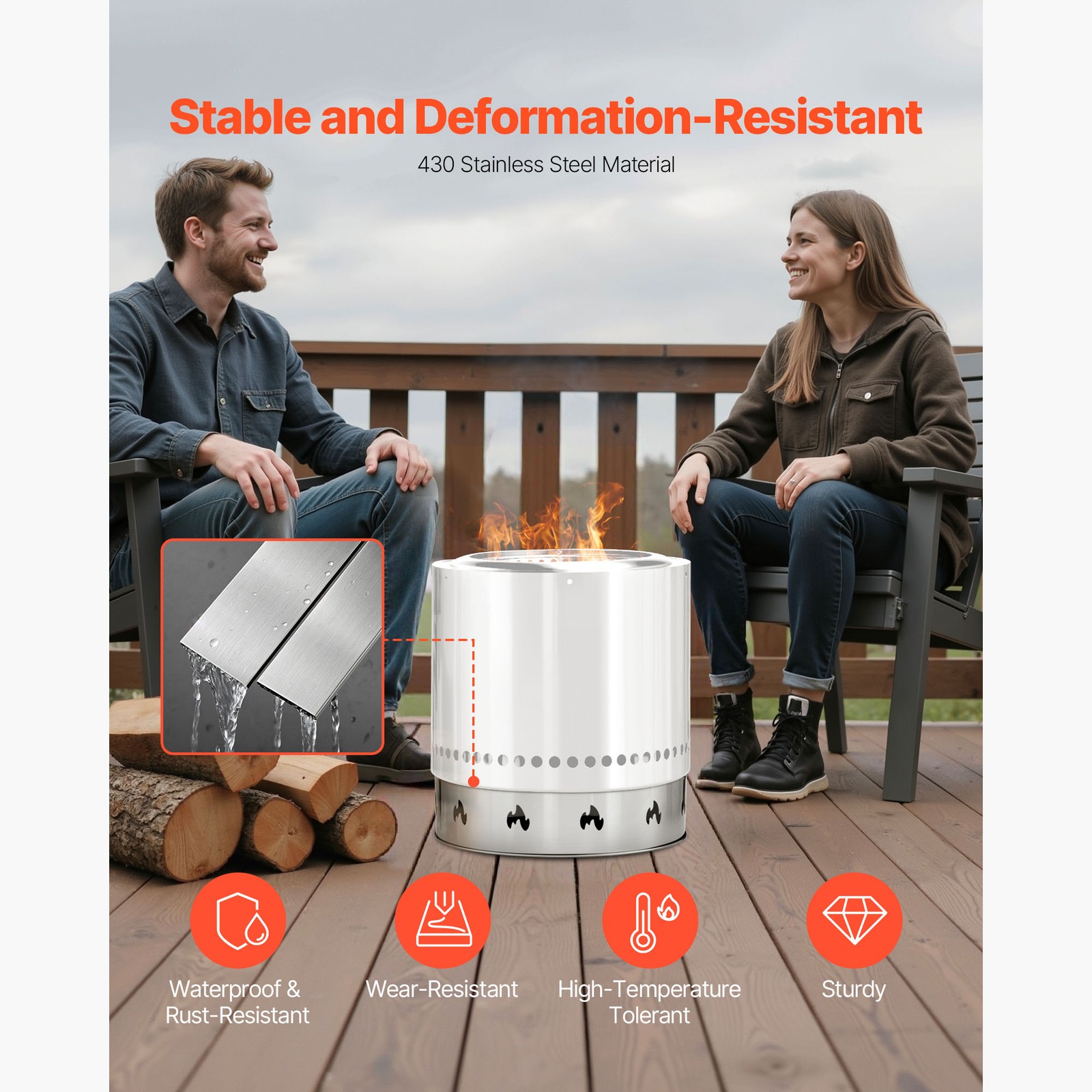 Fire Pit Stand for Solo Stove Bonfire 19.5 Inch Smokeless Fire Pit Ring