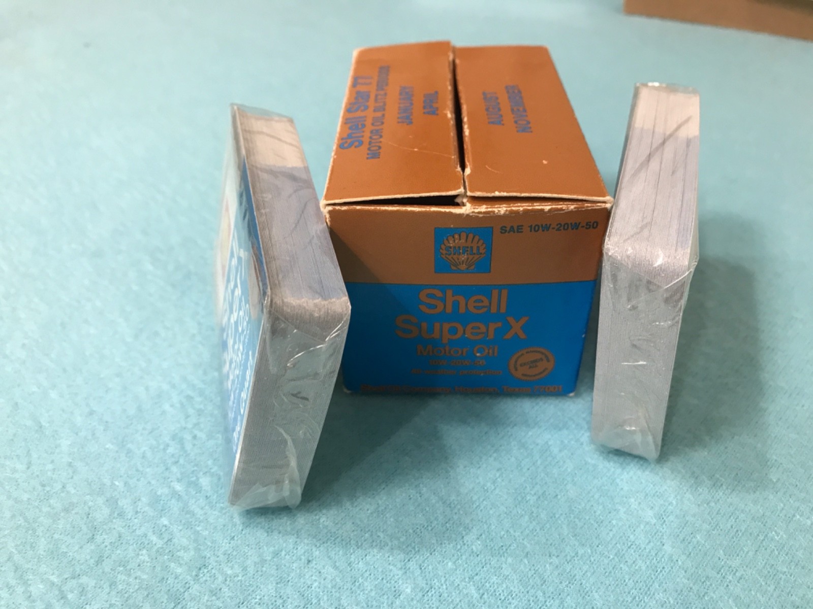 Vintage Shell SuperX Motor Oil Can Playing Cards