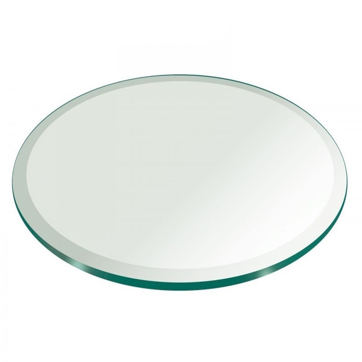 Round Glass Table Top Clear Tempered Glass 3/8" Inch Thick Beveled Polished Edge