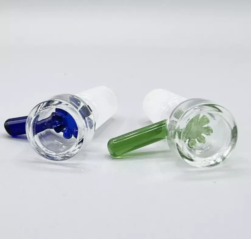 2P 14mm Male Glass Slide Bowl With Snowflake Screen Head Piece For Glass Bong*=*